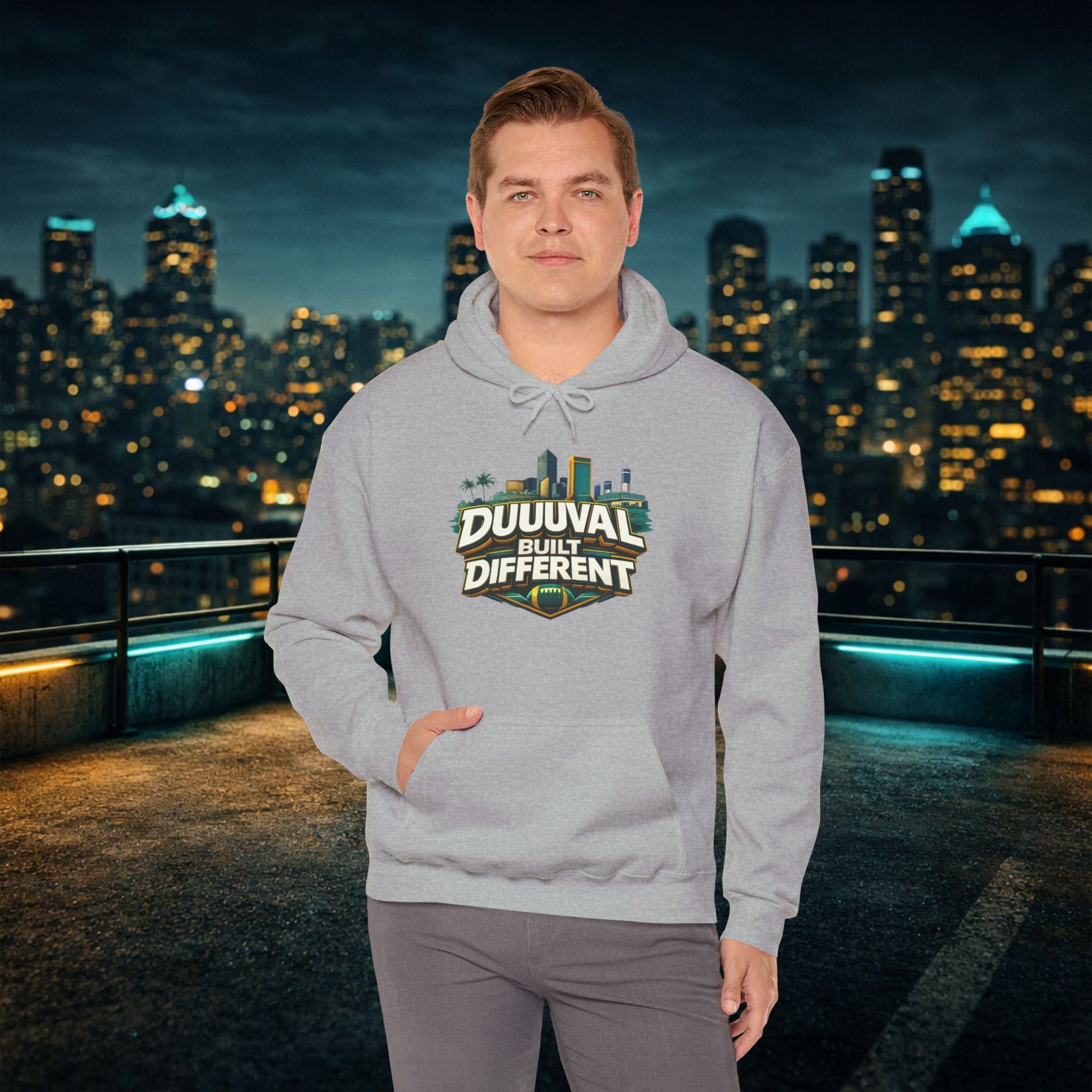 Duuuval Built Different / Defend The Bank Hoodie — Jacksonville Pride Graphic Hoodie Printify