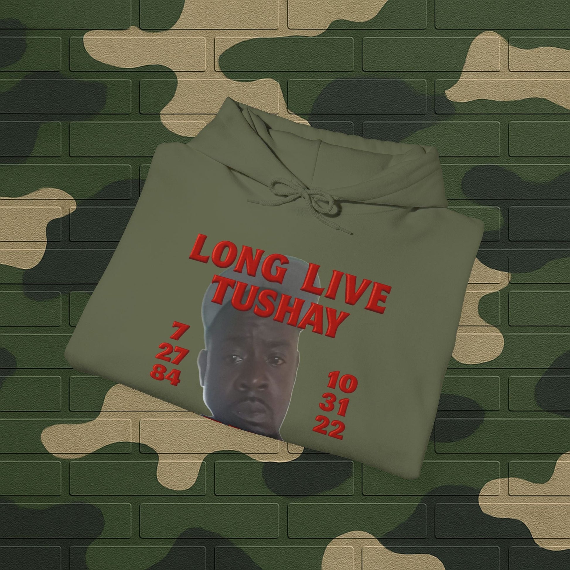Hoodie — "Long Live Tushay" Memorial Hoodie with Lord's Prayer Back Printify