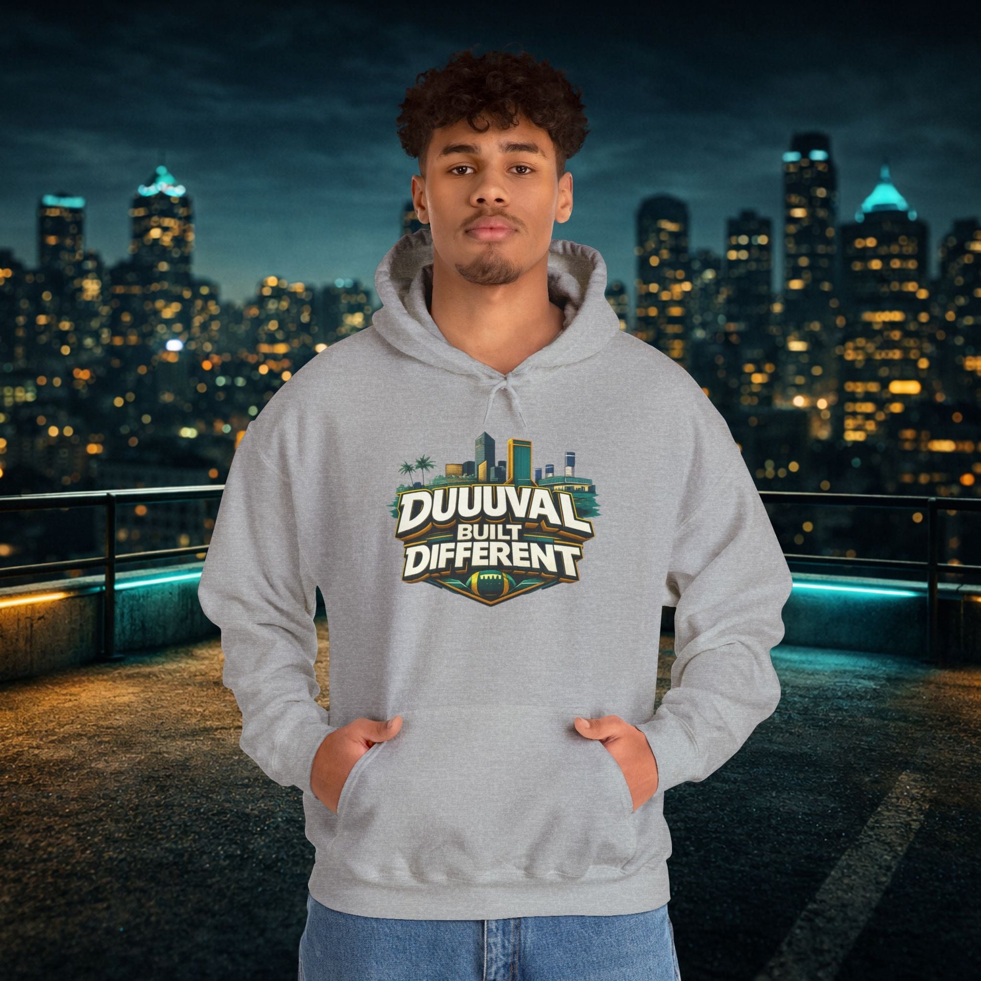 Duuuval Built Different / Defend The Bank Hoodie — Jacksonville Pride Graphic Hoodie Printify
