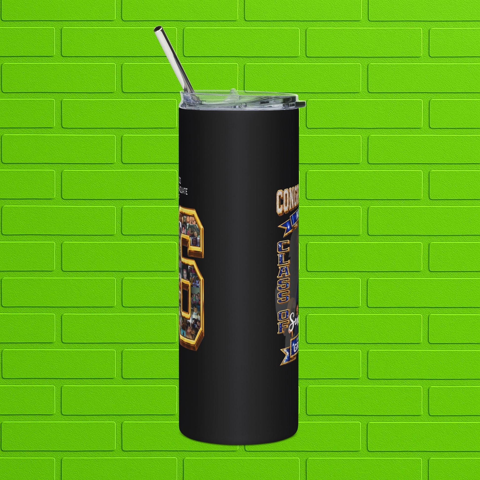 Graduation Photo 20oz Stainless Tumbler — Personalized 'Congratulations Graduate' Printify