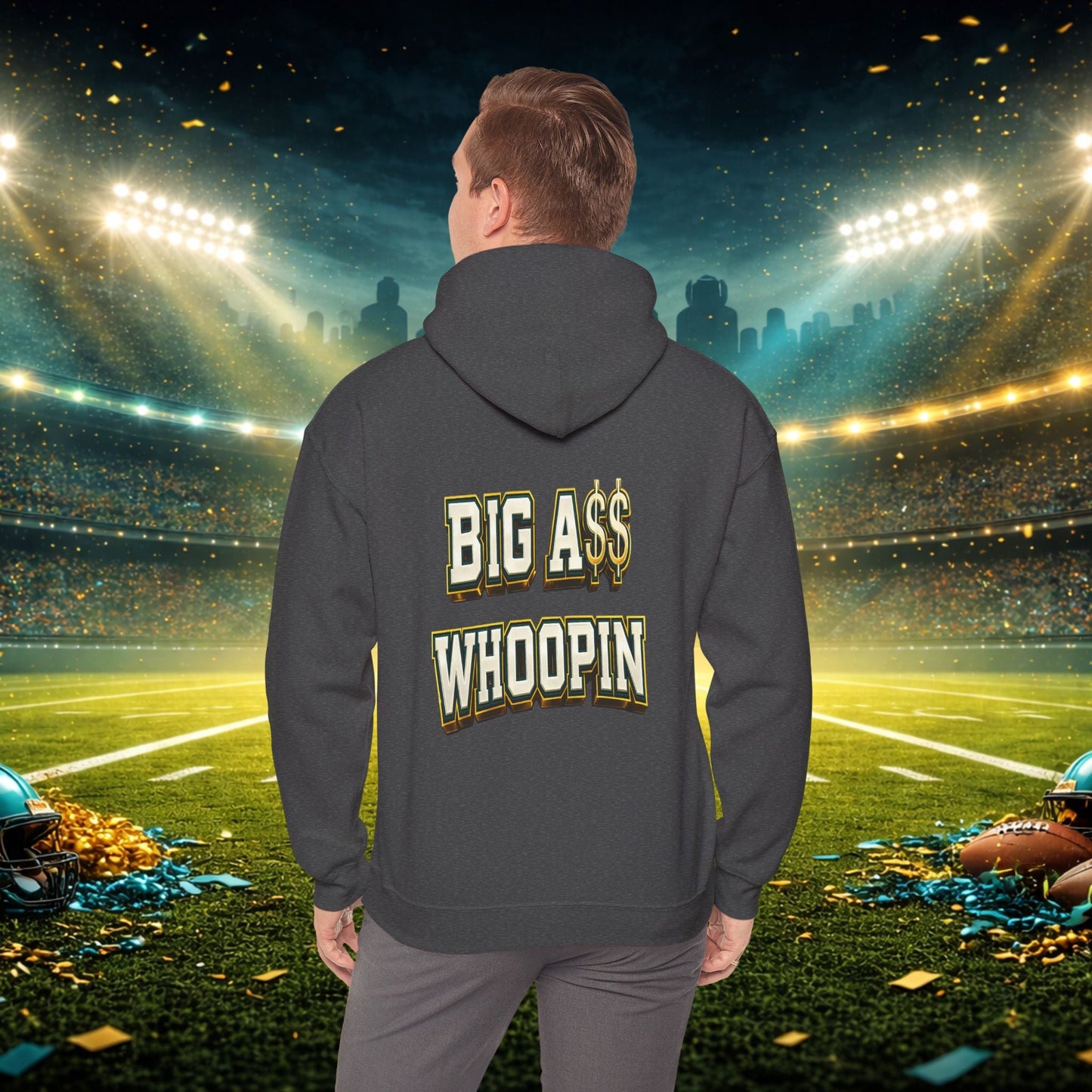 Big A Whoopin Hoodie — "Just a Small Market Team" Football Fan Sweatshirt Printify