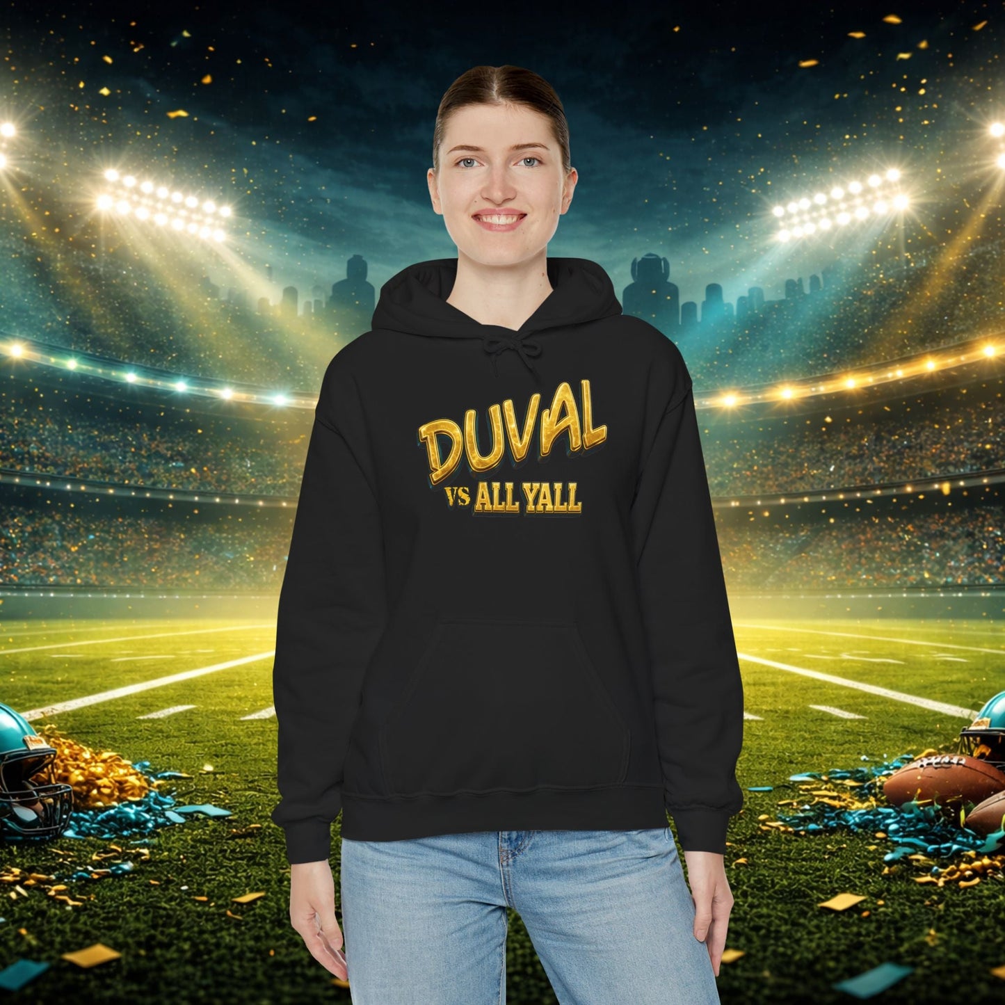 Duval vs All Y’all Hoodie — "Playoff Mode: Locked In" Football Fan Sweatshirt Printify