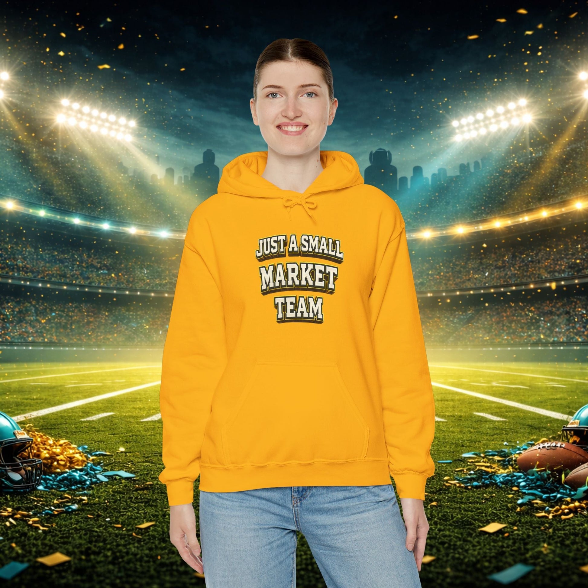 Big A Whoopin Hoodie — "Just a Small Market Team" Football Fan Sweatshirt Printify