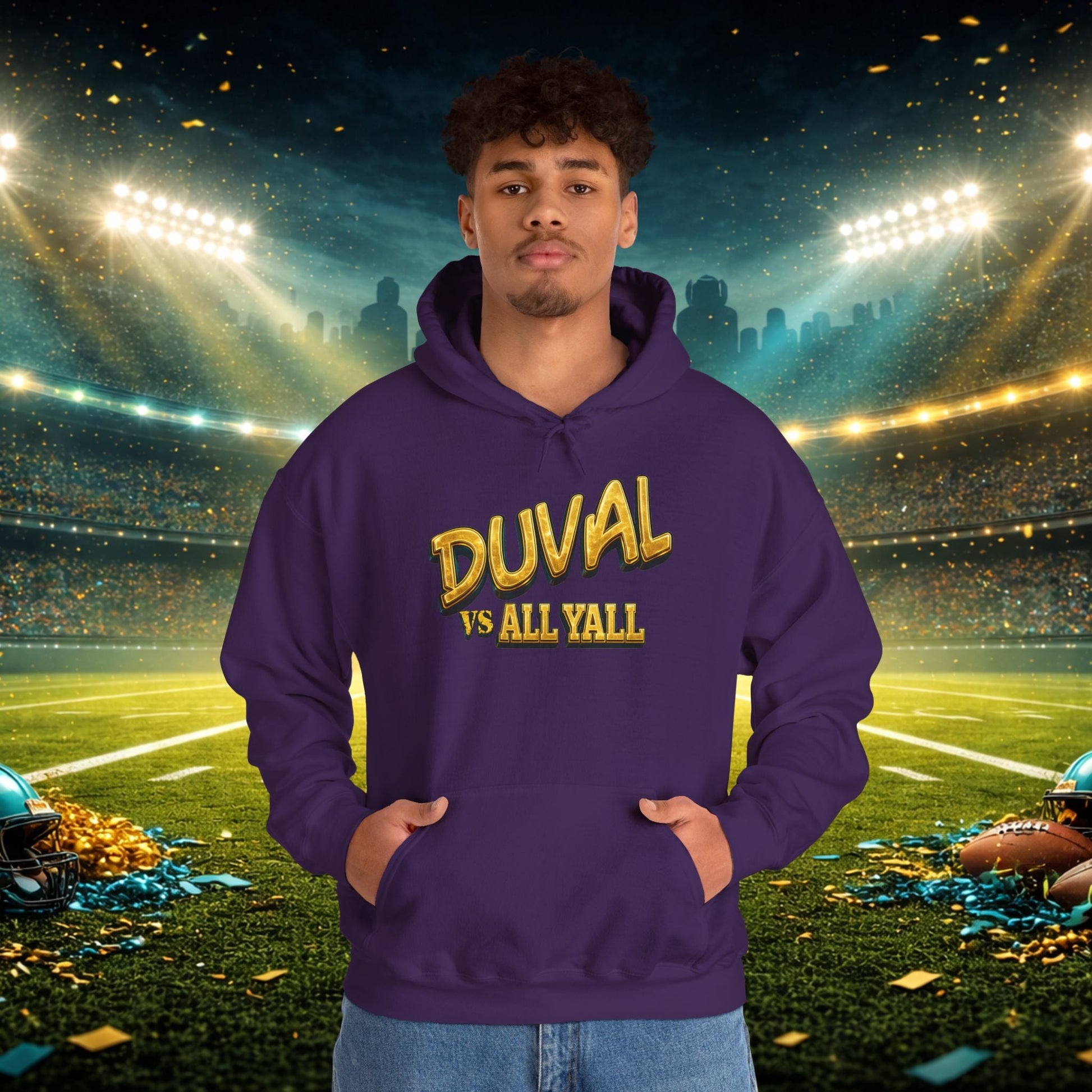 Duval vs All Y’all Hoodie — "Playoff Mode: Locked In" Football Fan Sweatshirt Printify