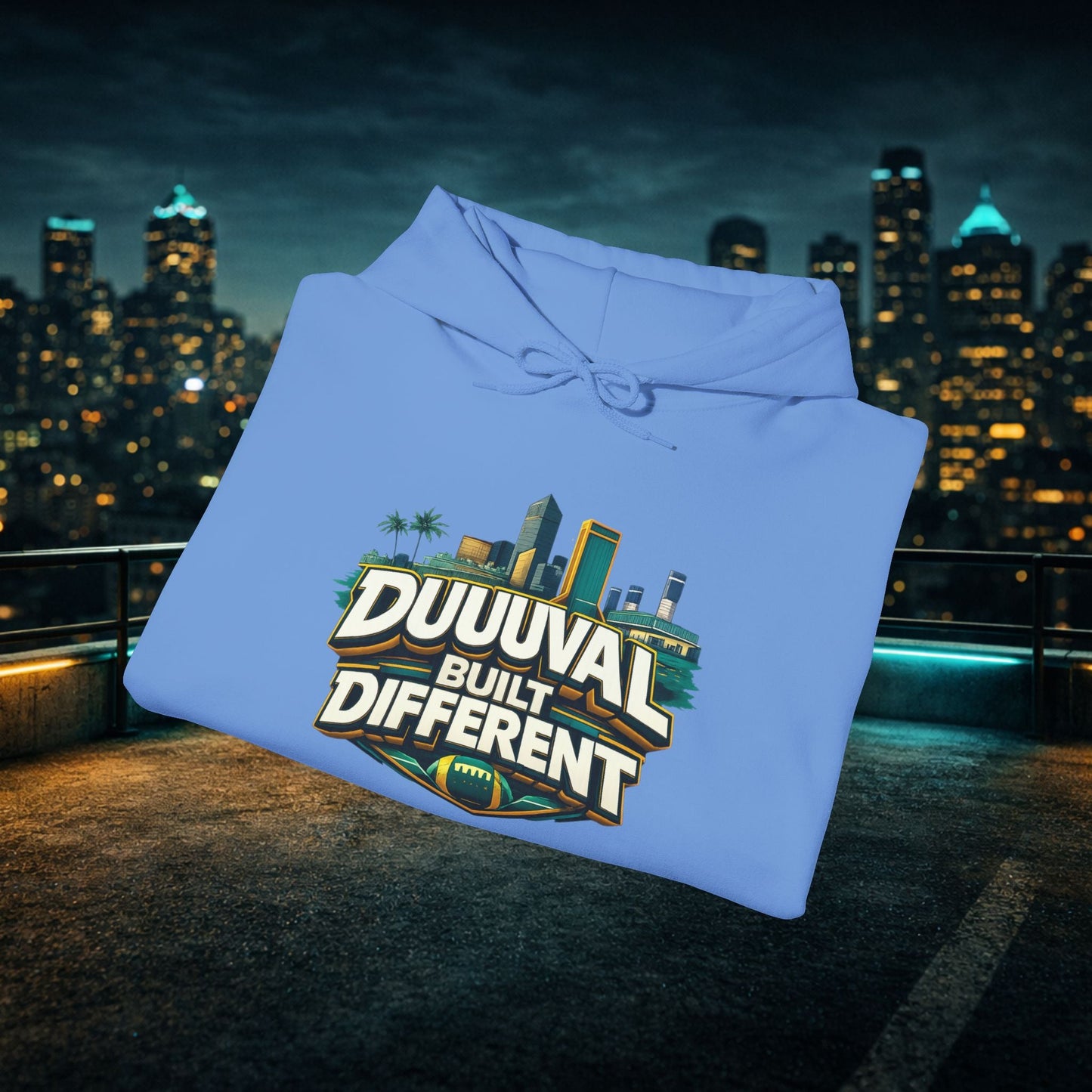 Duuuval Built Different / Defend The Bank Hoodie — Jacksonville Pride Graphic Hoodie Printify