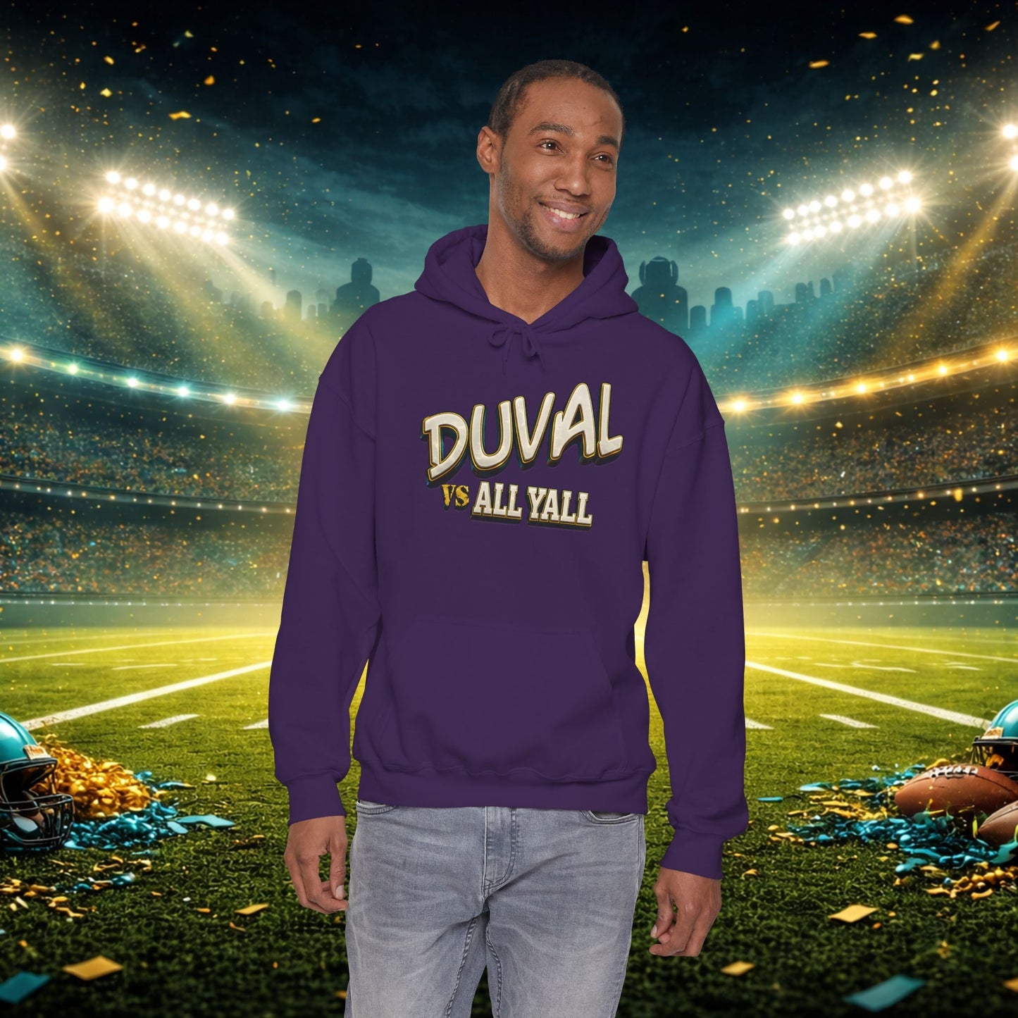 Duval vs All Y’all Hoodie — "Playoff Mode: Locked In" Football Fan Sweatshirt Printify
