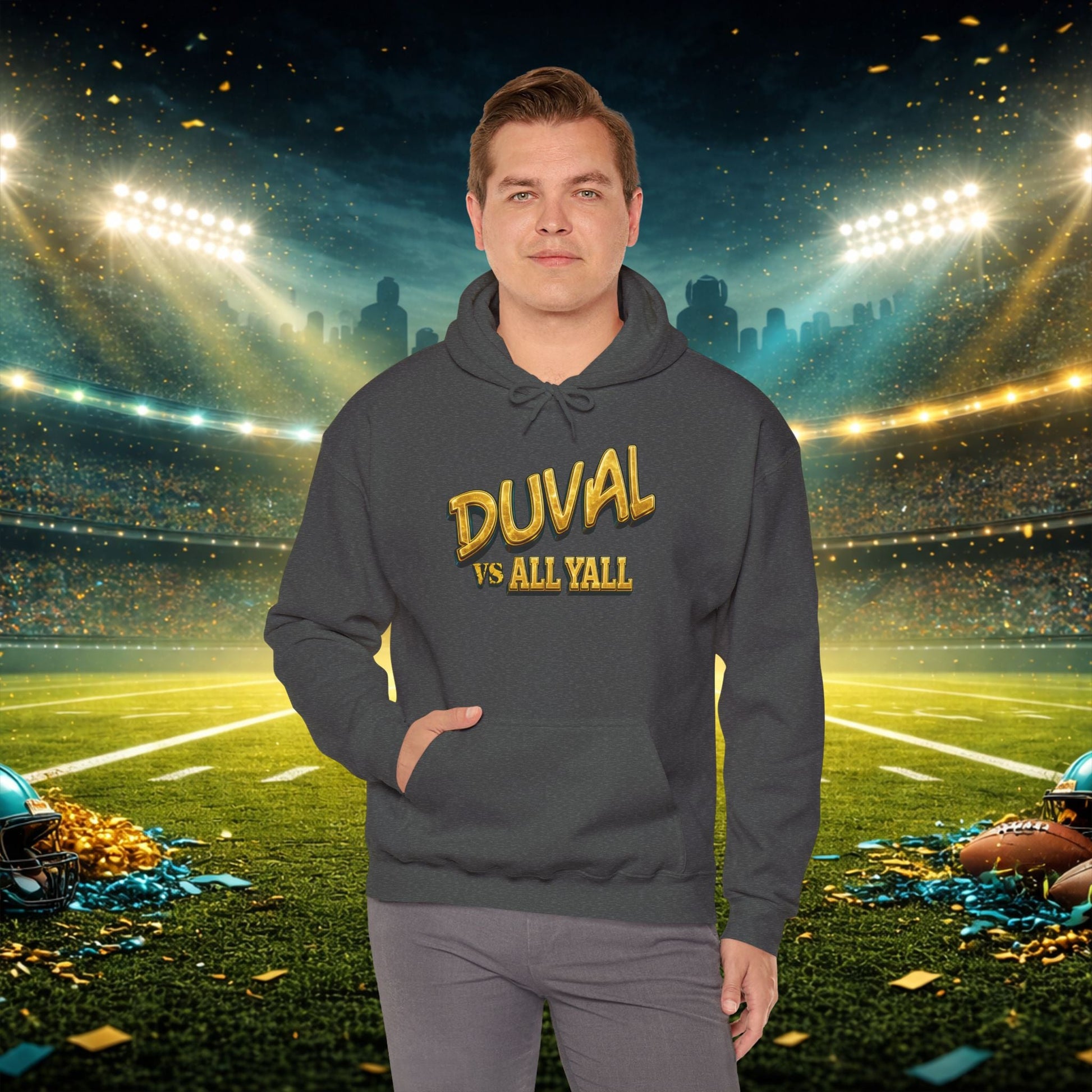 Duval vs All Y’all Hoodie — "Playoff Mode: Locked In" Football Fan Sweatshirt Printify