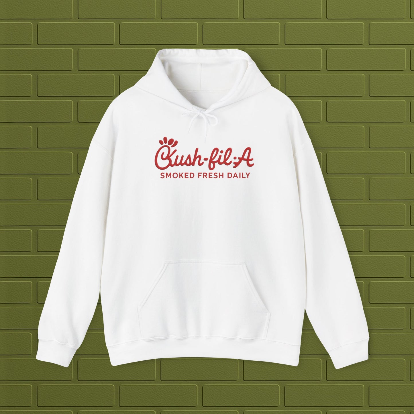 Cush-fil-A Chill Vibes Hoodie | Funny Cannabis Sweatshirt | Cozy Foodie Hoodie | Unisex Stoner Apparel | Gift for Weed Lovers