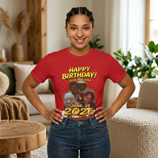 Birthday Tee - "Happy Birthday! June 25 2026" Personalized Glenda Tribute Shirt Printify