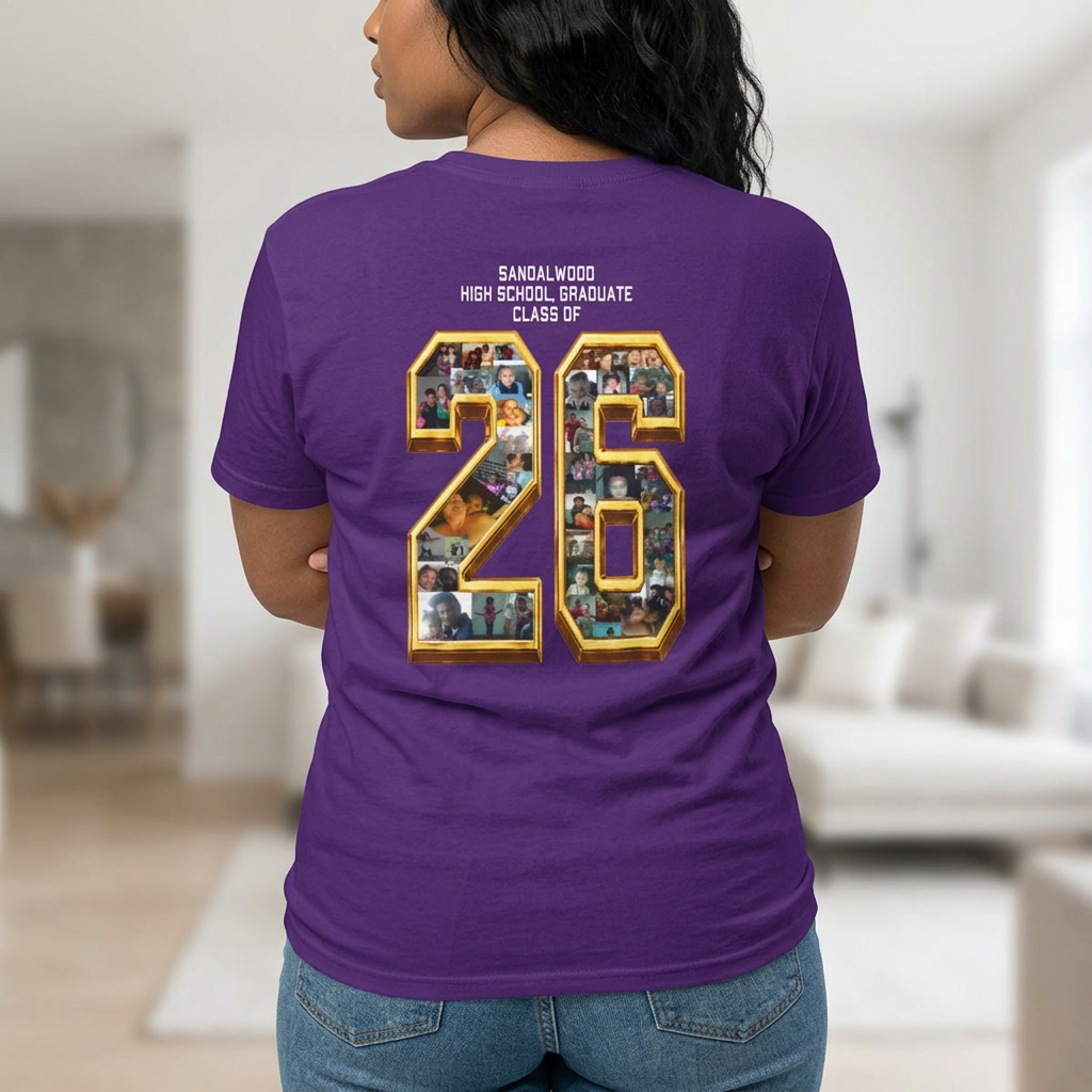 Graduation Photo Tee — Personalized 'Congratulations Keandra' Senior 2026 Graduate Shirt Printify
