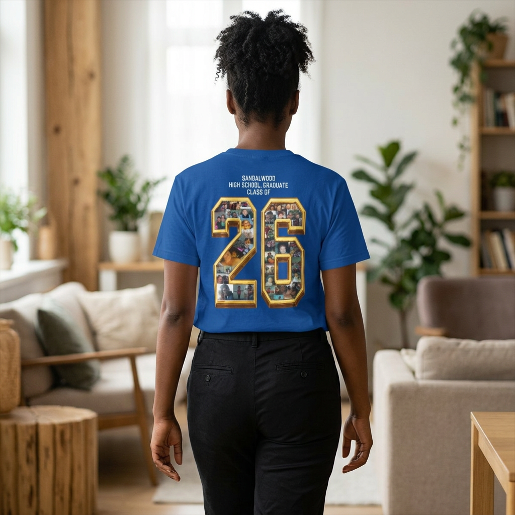 Graduation Photo Tee — Personalized 'Congratulations Keandra' Senior 2026 Graduate Shirt Printify