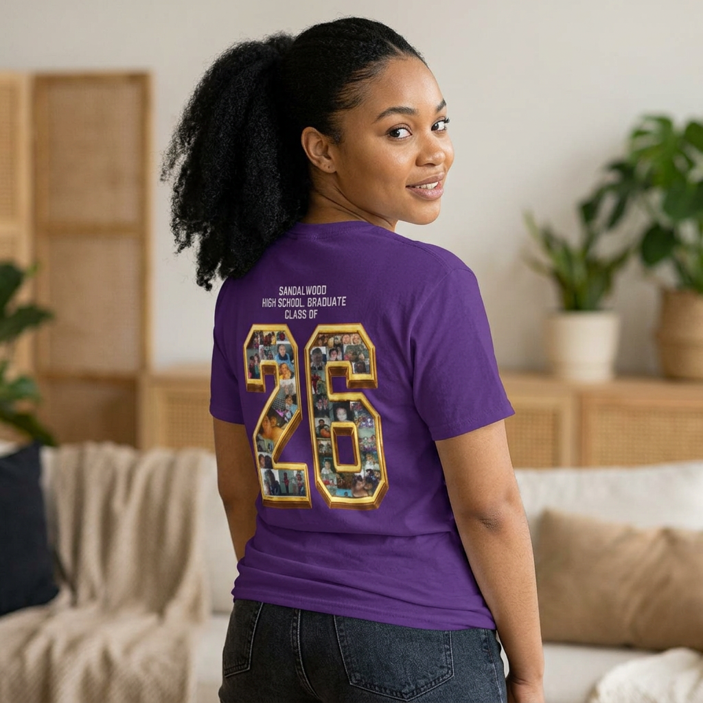 Graduation Photo Tee — Personalized 'Congratulations Keandra' Senior 2026 Graduate Shirt Printify