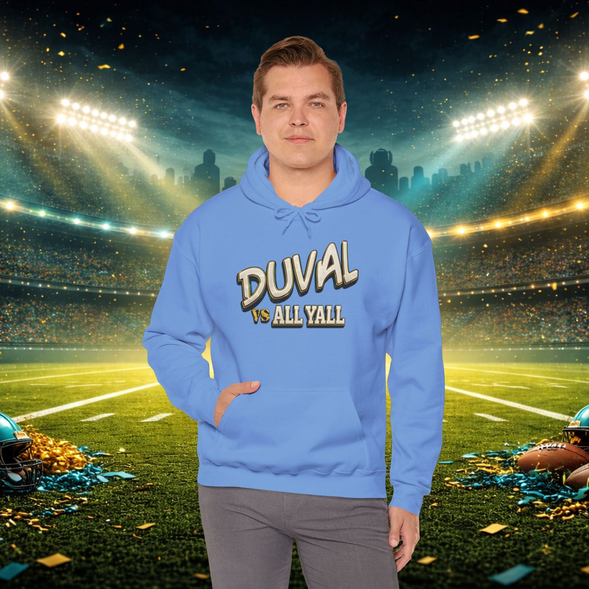 Duval vs All Y’all Hoodie — "Playoff Mode: Locked In" Football Fan Sweatshirt Printify