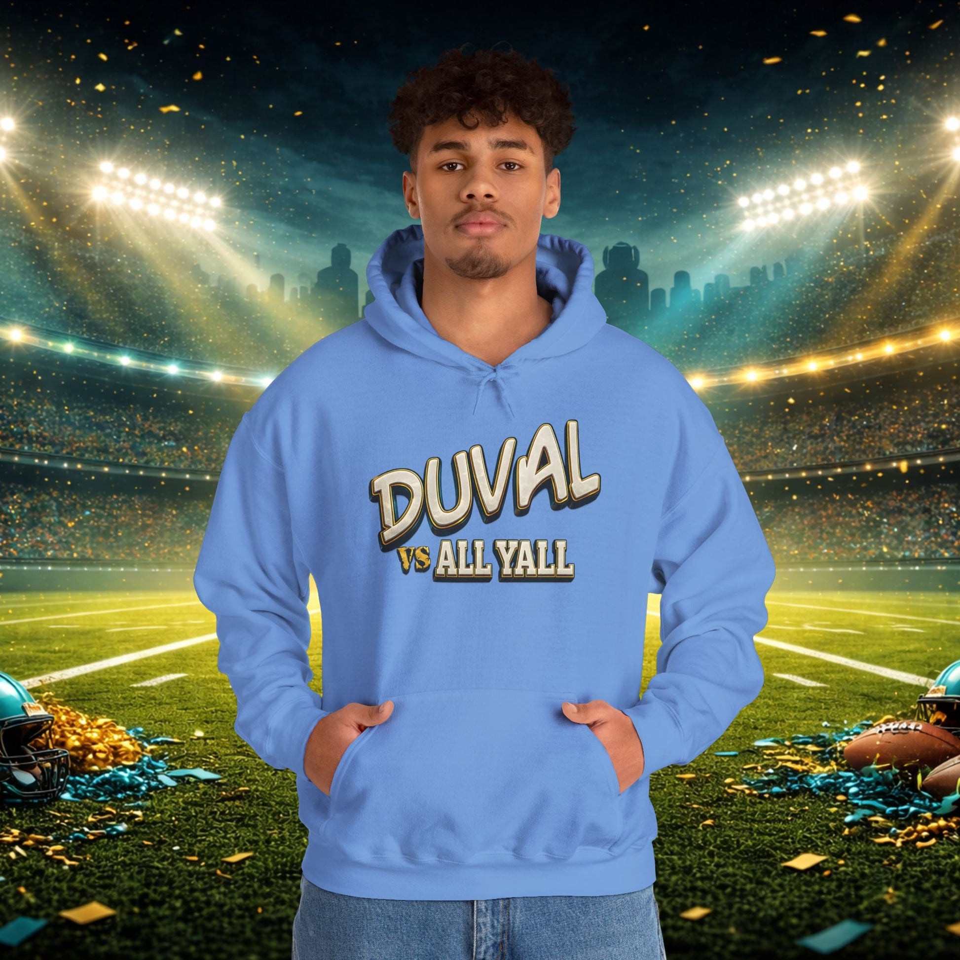 Duval vs All Y’all Hoodie — "Playoff Mode: Locked In" Football Fan Sweatshirt Printify