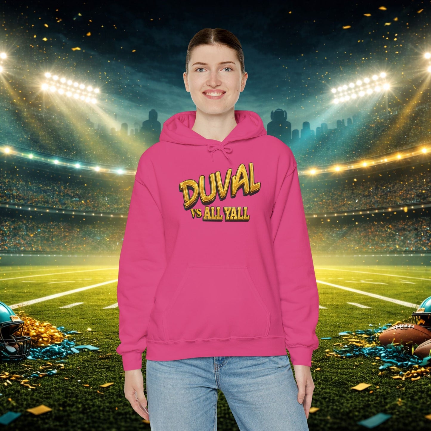 Duval vs All Y’all Hoodie — "Playoff Mode: Locked In" Football Fan Sweatshirt Printify