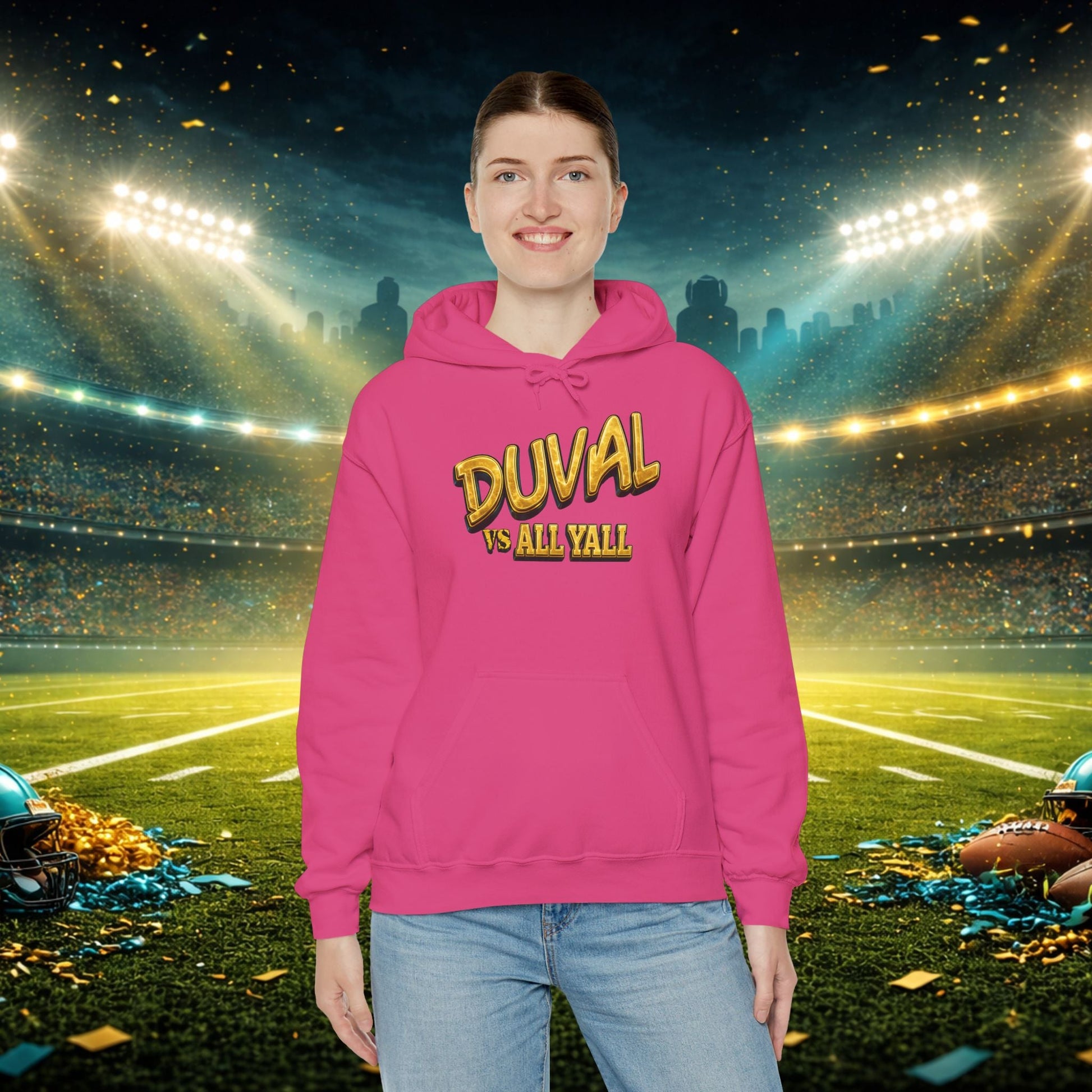 Duval vs All Y’all Hoodie — "Playoff Mode: Locked In" Football Fan Sweatshirt Printify