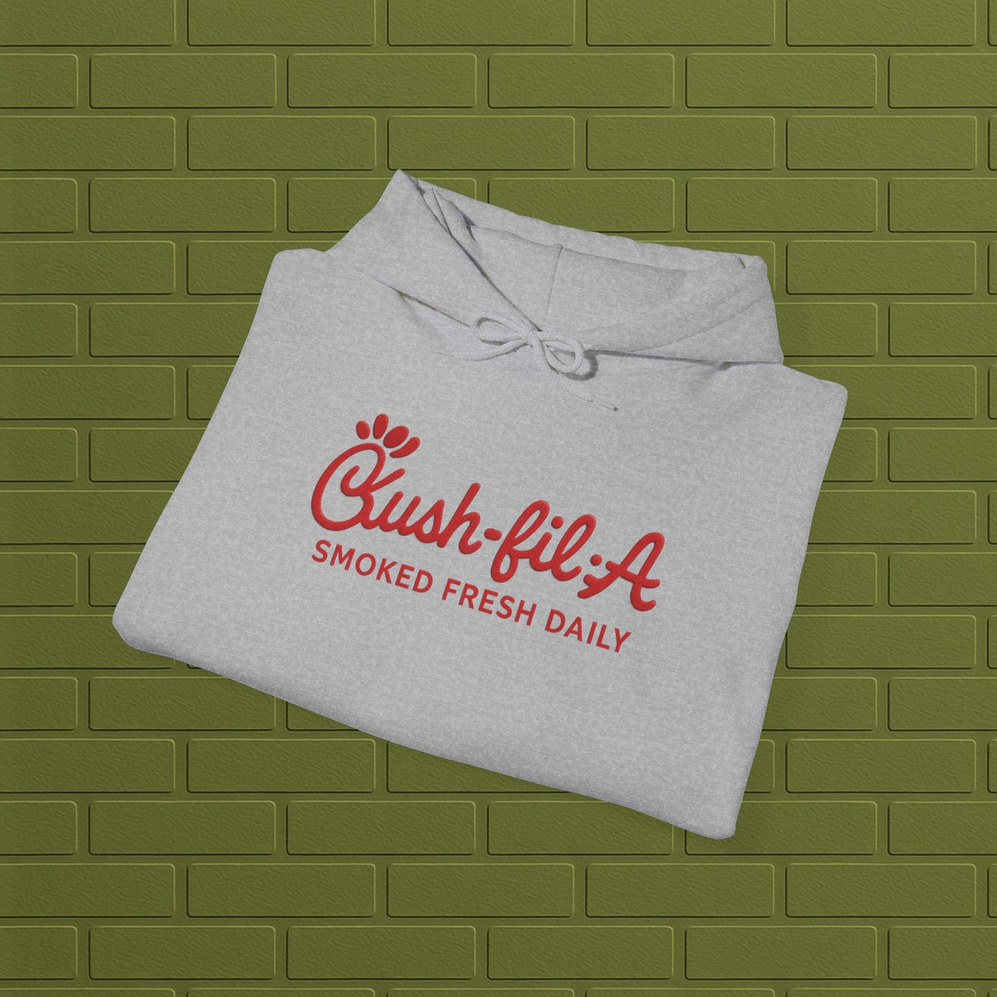 Cush-fil-A Chill Vibes Hoodie | Funny Cannabis Sweatshirt | Cozy Foodie Hoodie | Unisex Stoner Apparel | Gift for Weed Lovers