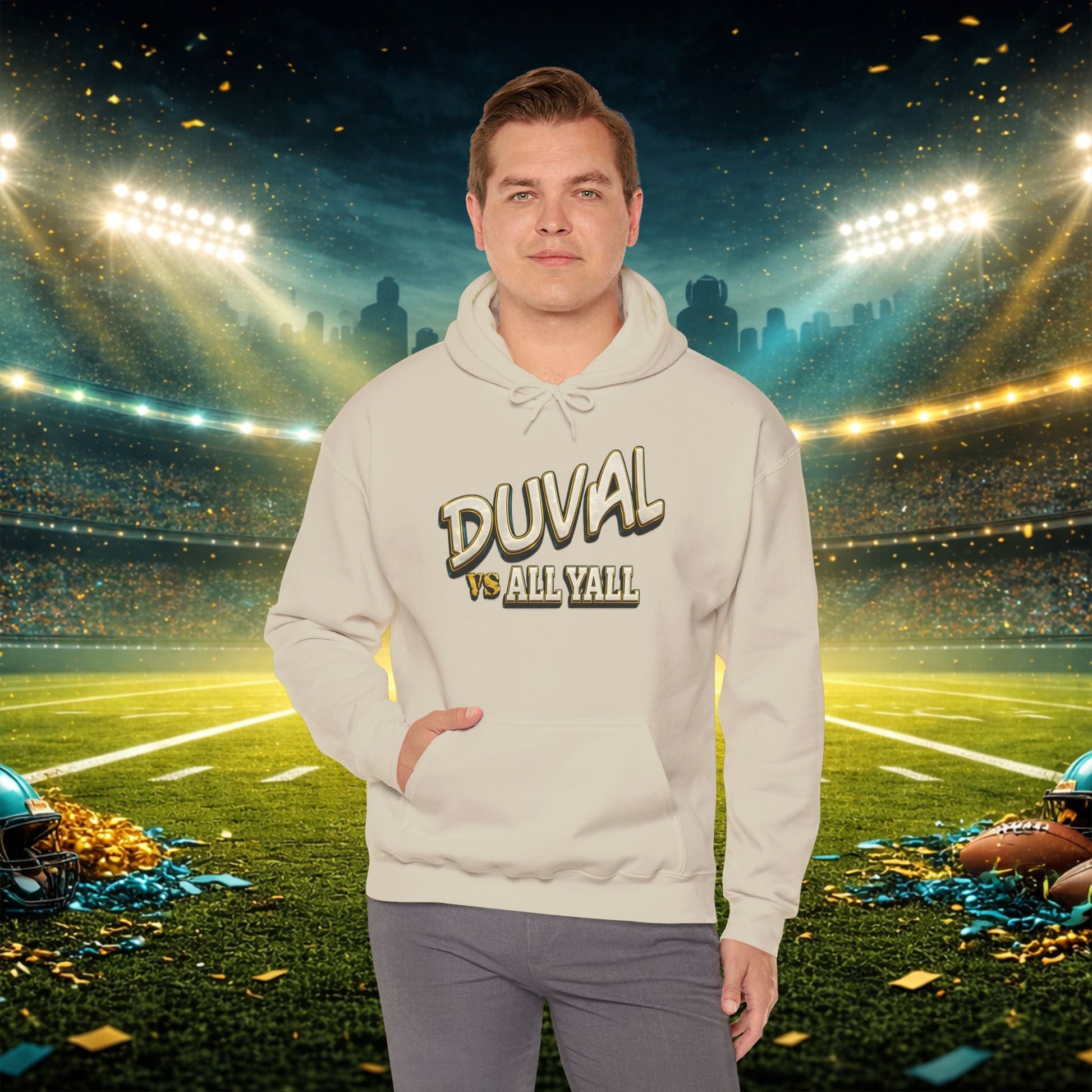 Duval vs All Y’all Hoodie — "Playoff Mode: Locked In" Football Fan Sweatshirt Printify