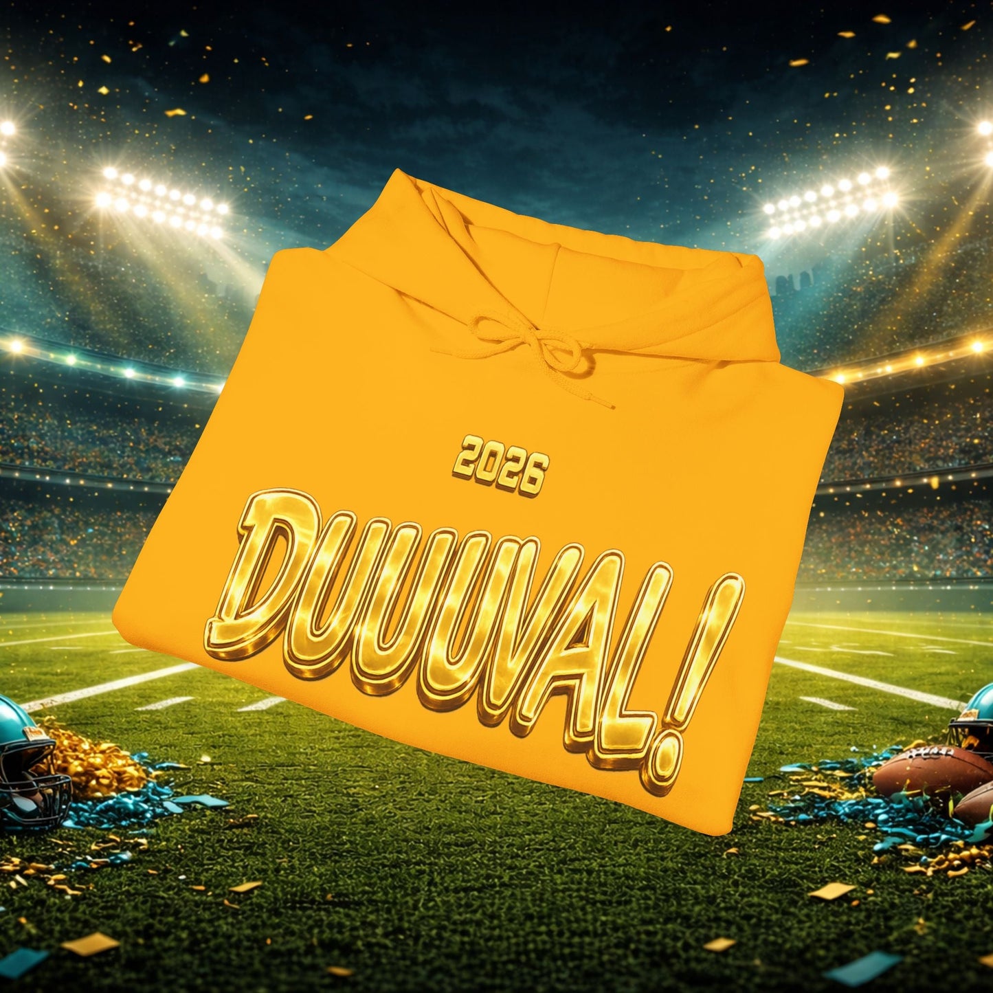 DUUUVAL Football Hoodie – "Locked In, Hunt Every Down" Team Pride Sweatshirt Printify
