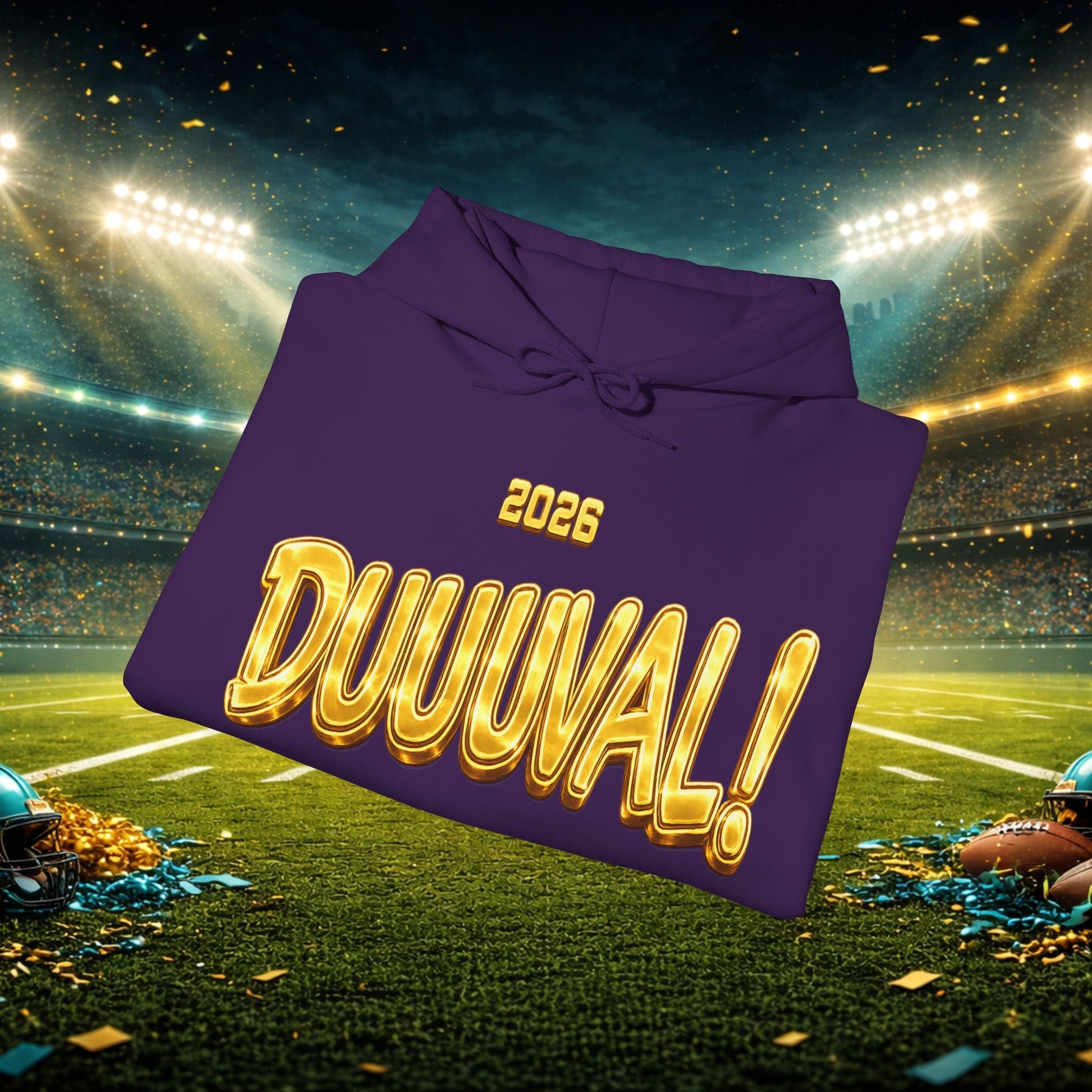 DUUUVAL Football Hoodie – "Locked In, Hunt Every Down" Team Pride Sweatshirt Printify