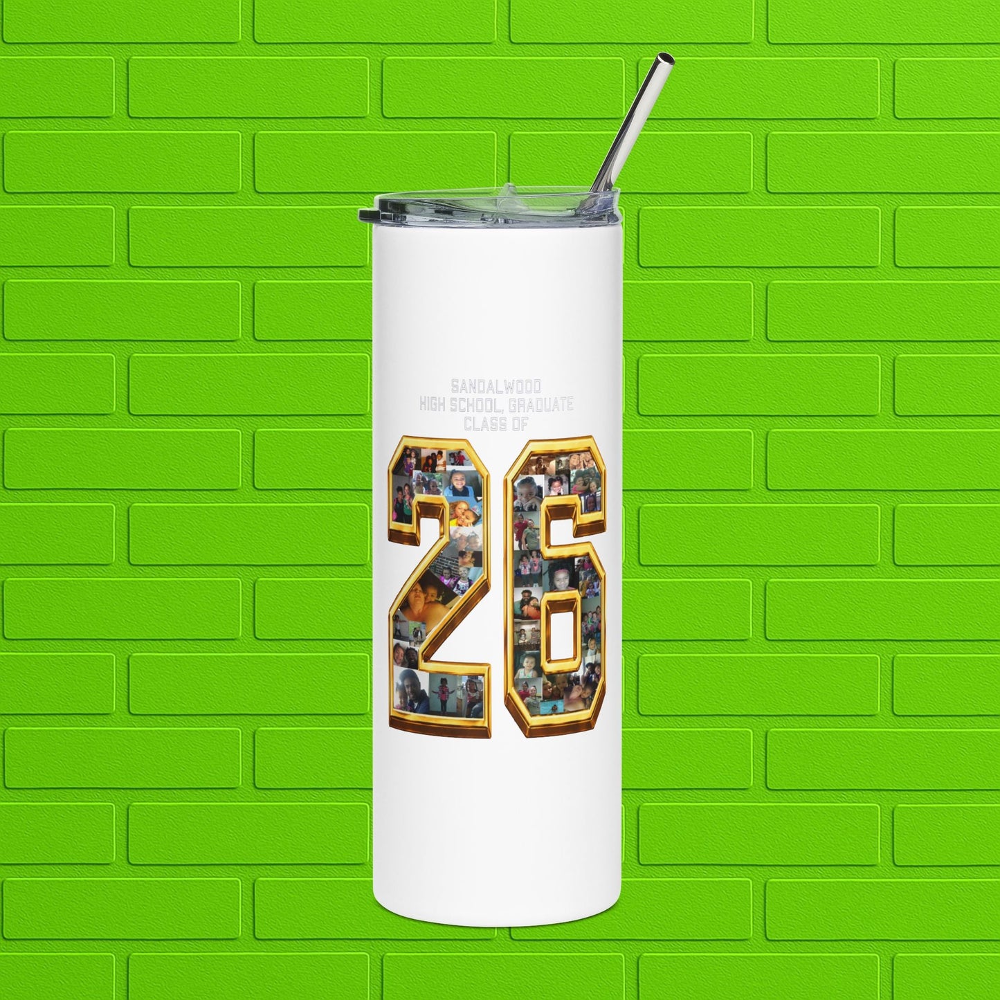 Graduation Photo 20oz Stainless Tumbler — Personalized 'Congratulations Graduate' Printify