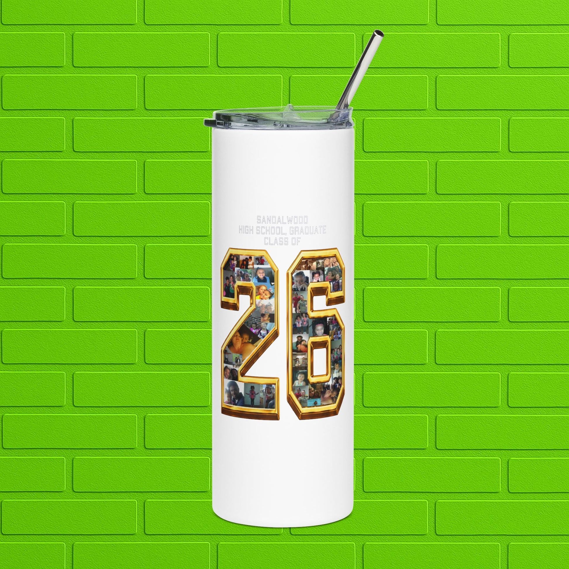 Graduation Photo 20oz Stainless Tumbler — Personalized 'Congratulations Graduate' Printify