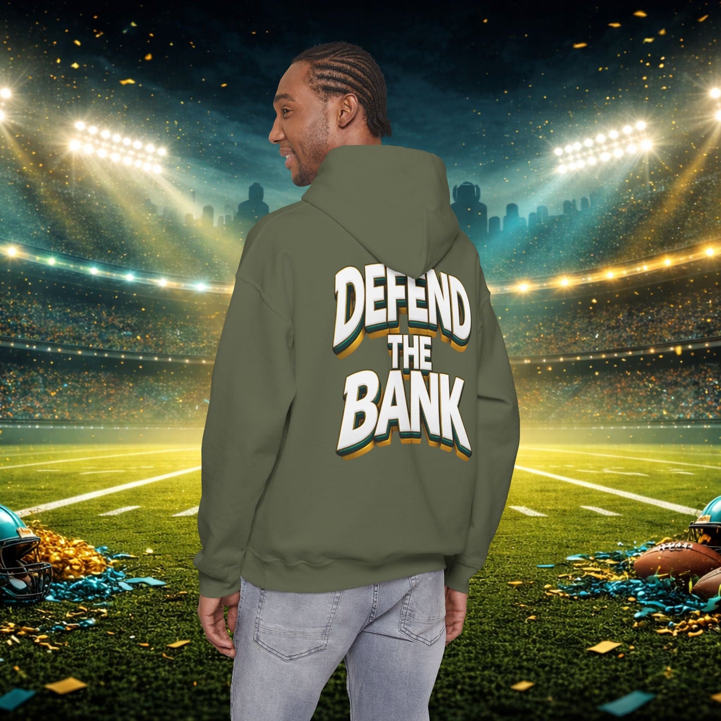 Defend The Bank Hoodie — "DUUUVAL vs EVERYBODY" Jacksonville Streetwear Hoodie Printify