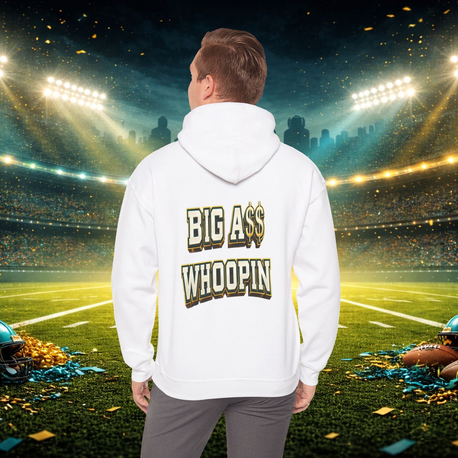 Big A Whoopin Hoodie — "Just a Small Market Team" Football Fan Sweatshirt Printify