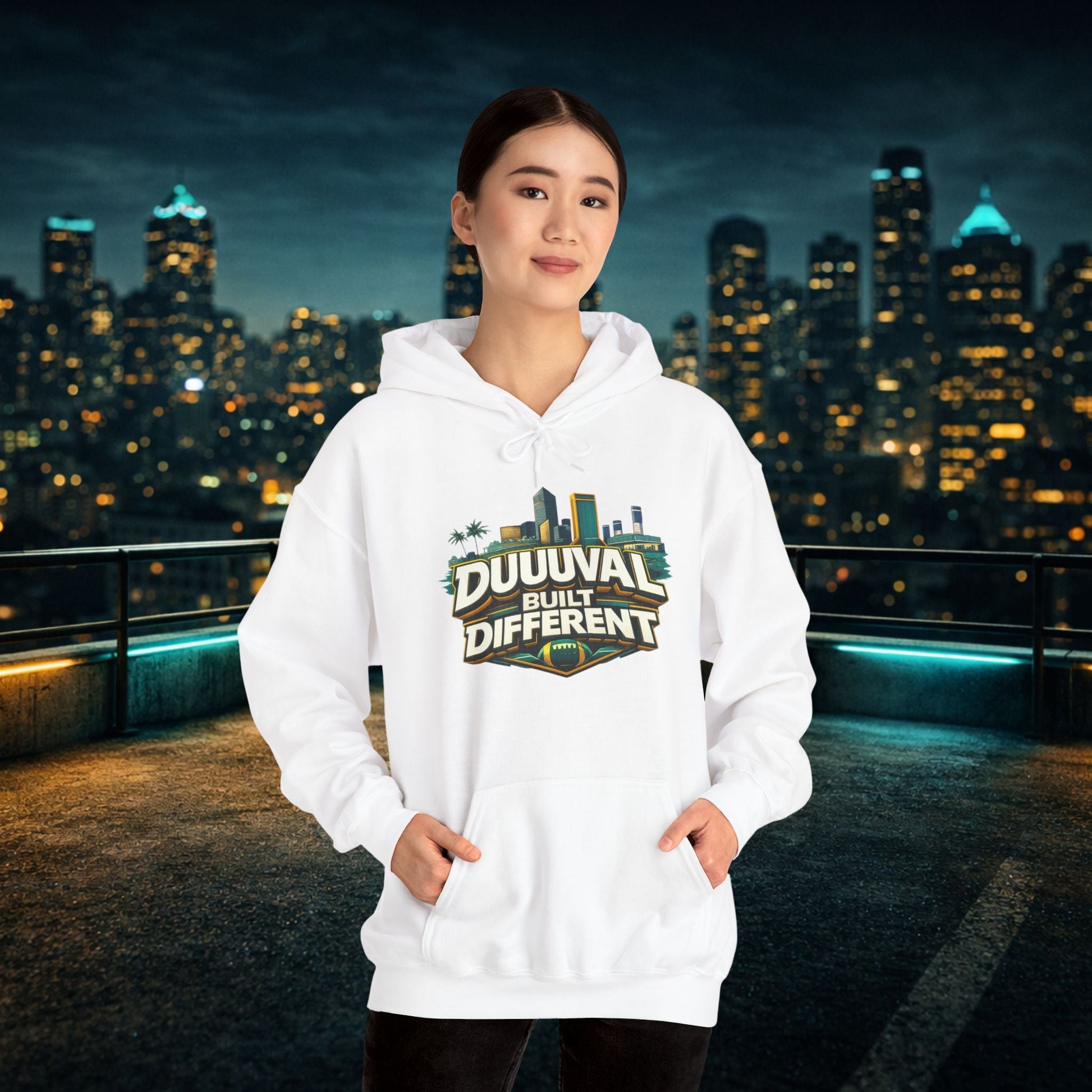 Duuuval Built Different / Defend The Bank Hoodie — Jacksonville Pride Graphic Hoodie Printify