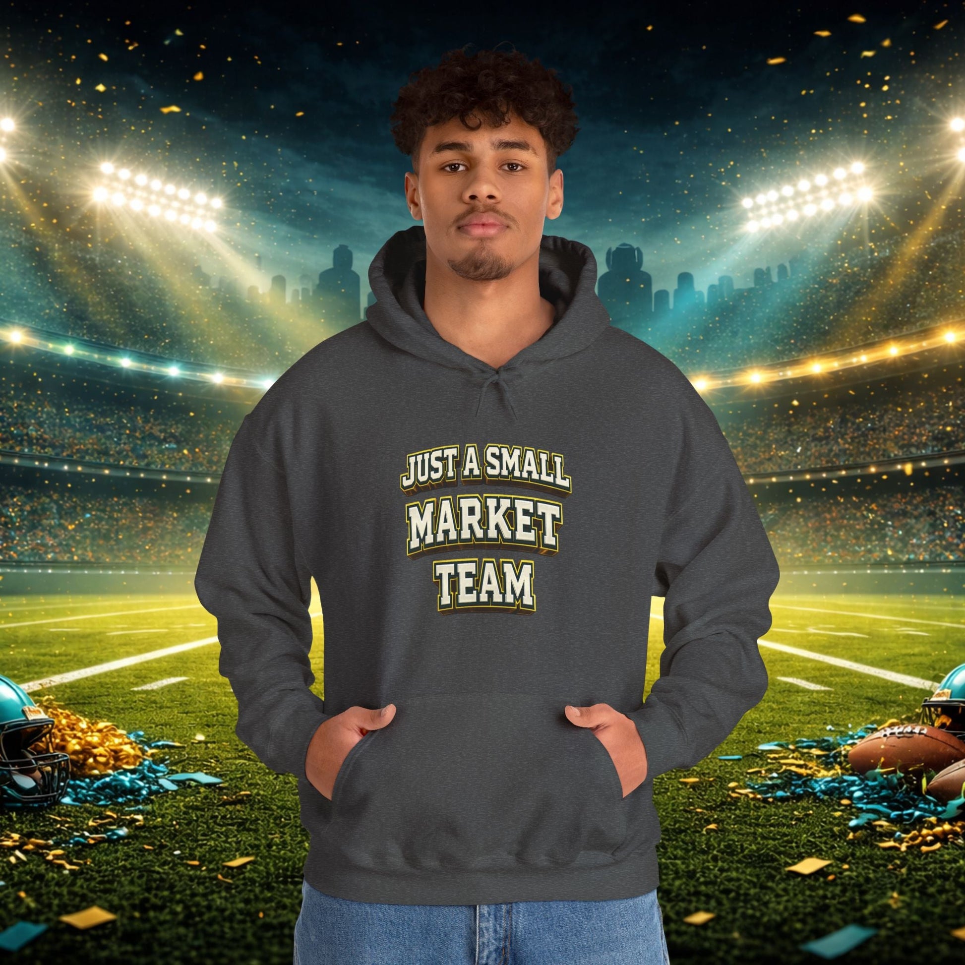 Big A Whoopin Hoodie — "Just a Small Market Team" Football Fan Sweatshirt Printify