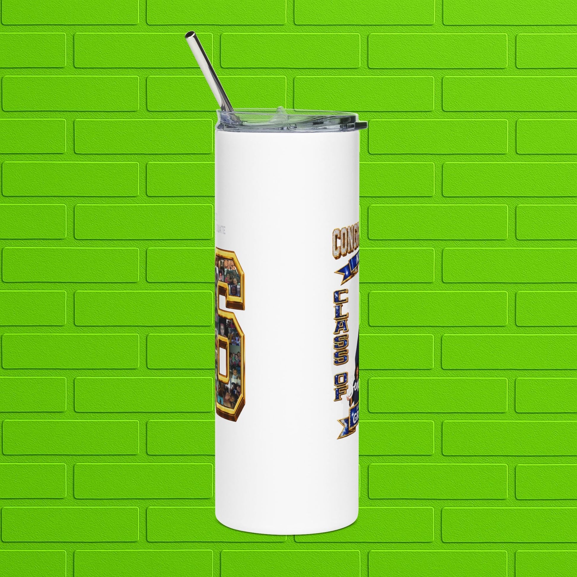Graduation Photo 20oz Stainless Tumbler — Personalized 'Congratulations Graduate' Printify