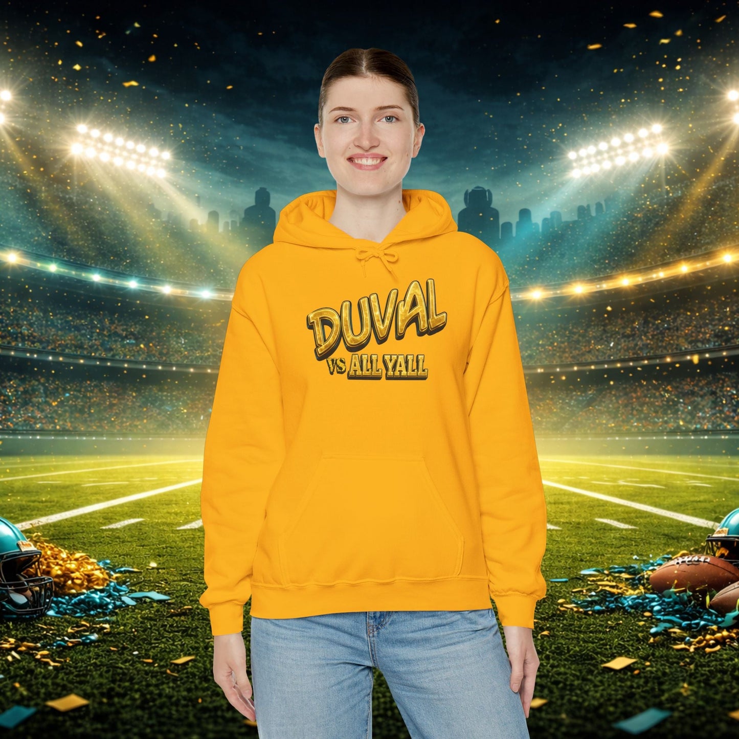 Duval vs All Y’all Hoodie — "Playoff Mode: Locked In" Football Fan Sweatshirt Printify