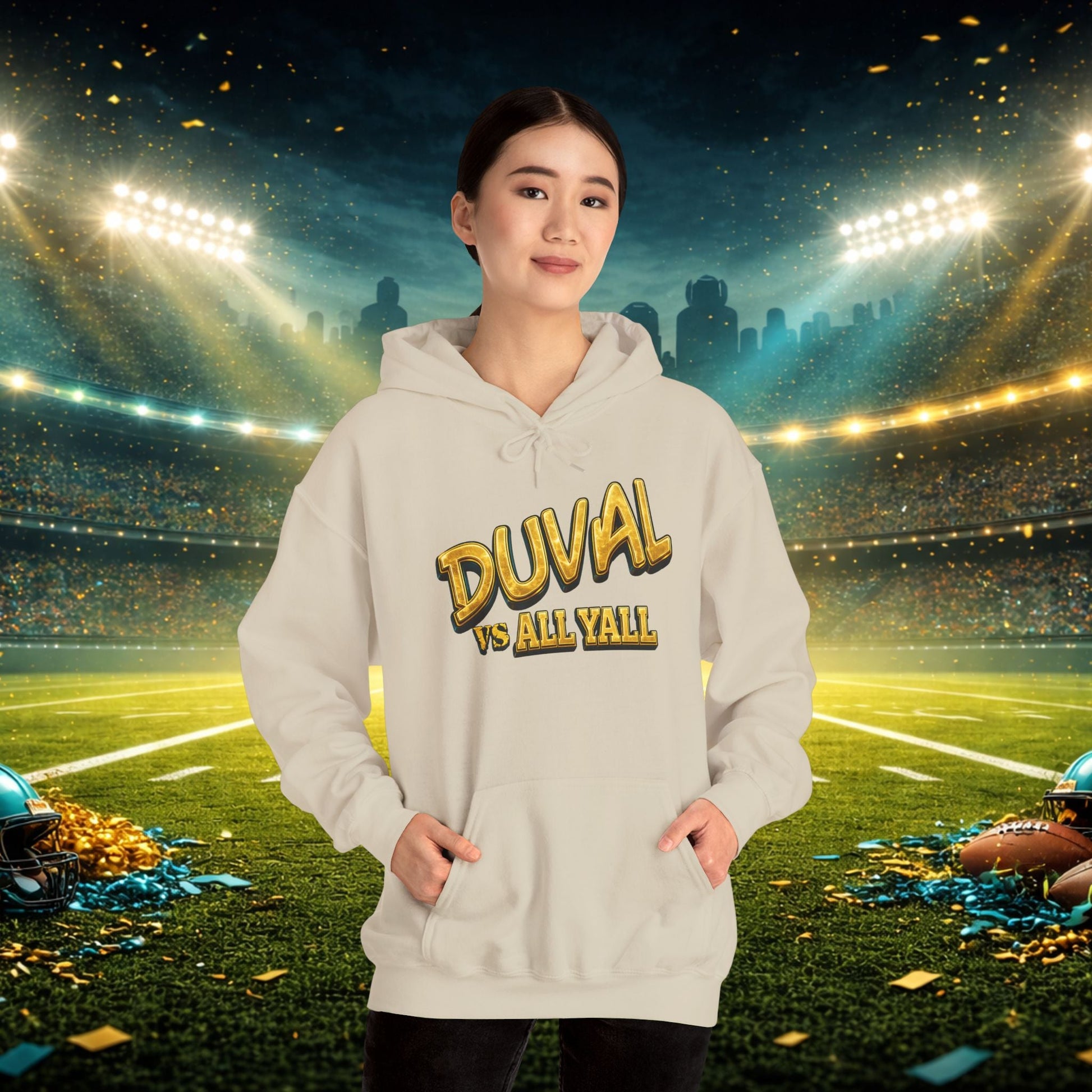 Duval vs All Y’all Hoodie — "Playoff Mode: Locked In" Football Fan Sweatshirt Printify