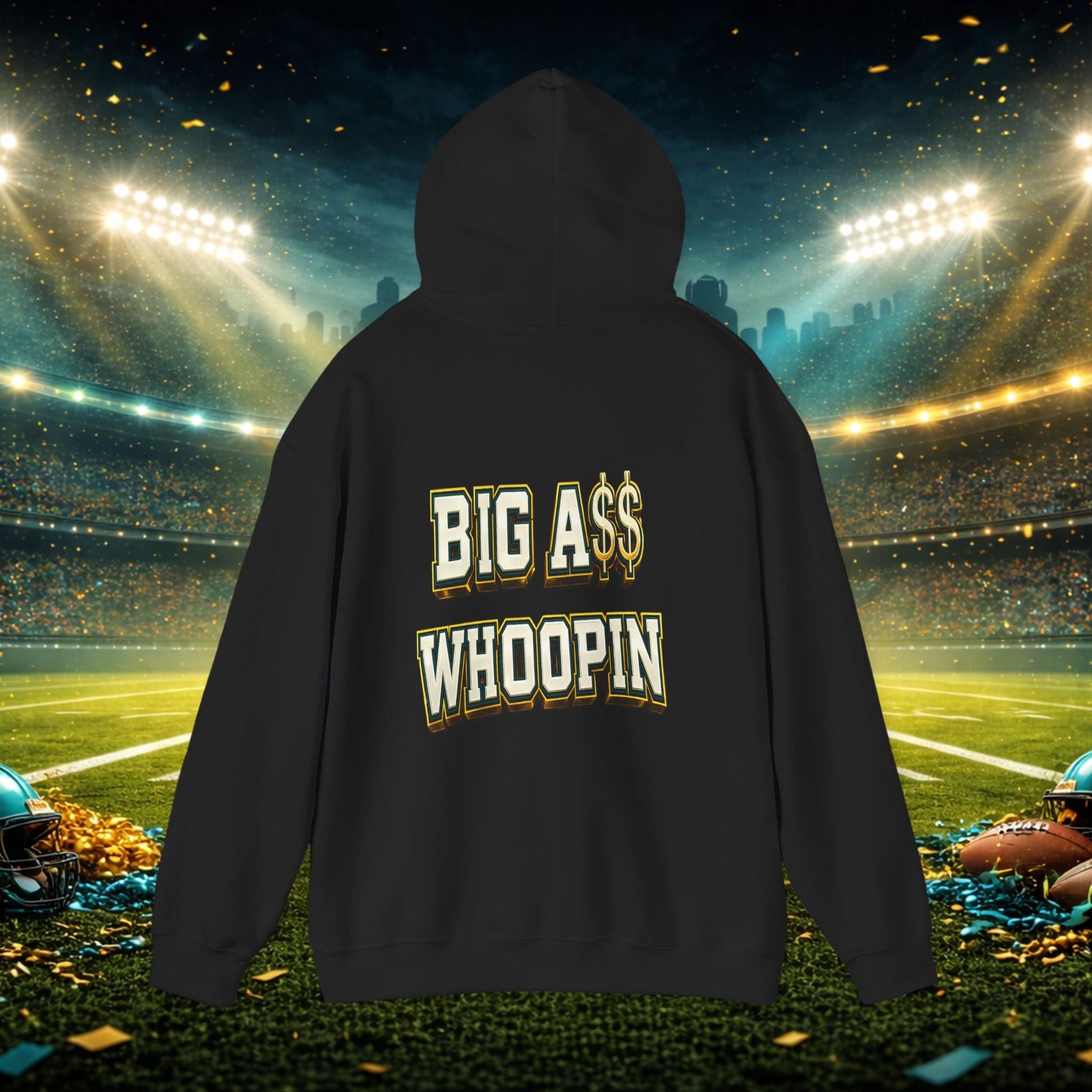 Big A Whoopin Hoodie — "Just a Small Market Team" Football Fan Sweatshirt Printify