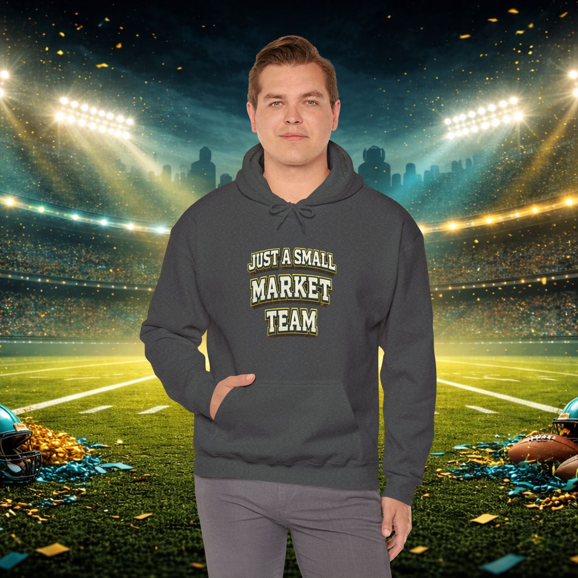 Big A Whoopin Hoodie — "Just a Small Market Team" Football Fan Sweatshirt Printify