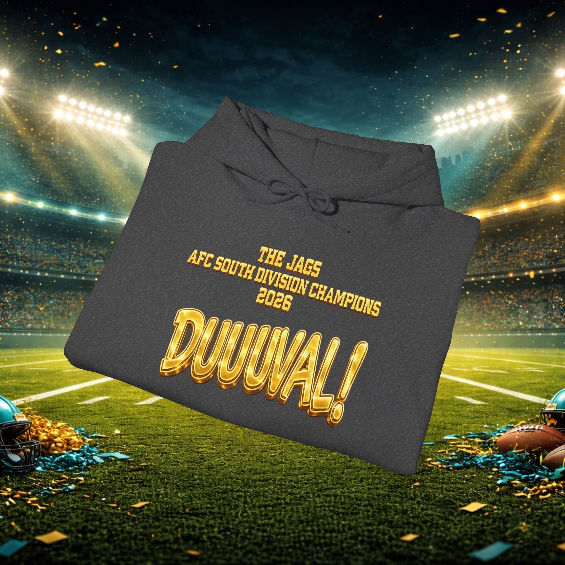 DUUUVAL Football Hoodie – "Locked In, Hunt Every Down" Team Pride Sweatshirt Printify