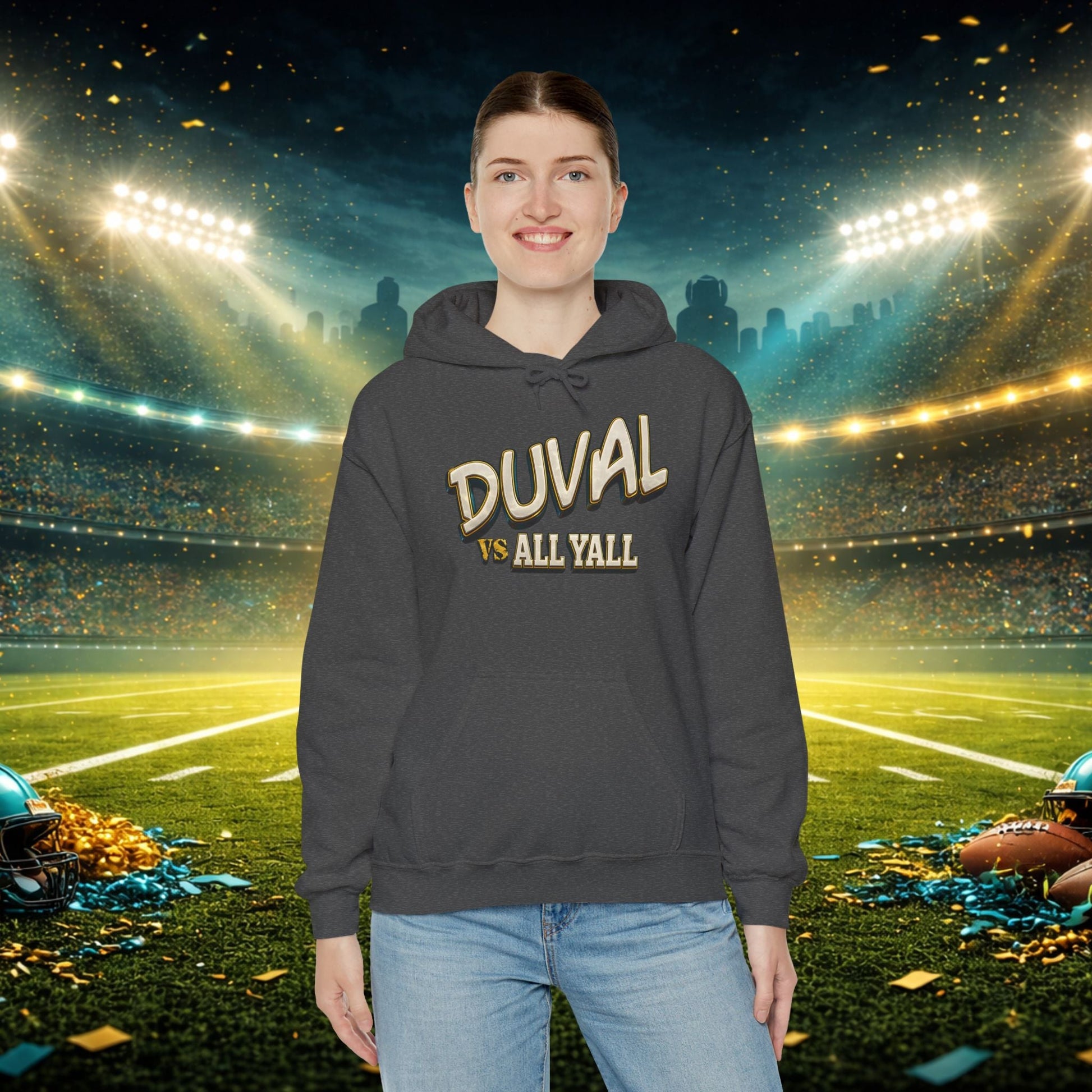 Duval vs All Y’all Hoodie — "Playoff Mode: Locked In" Football Fan Sweatshirt Printify