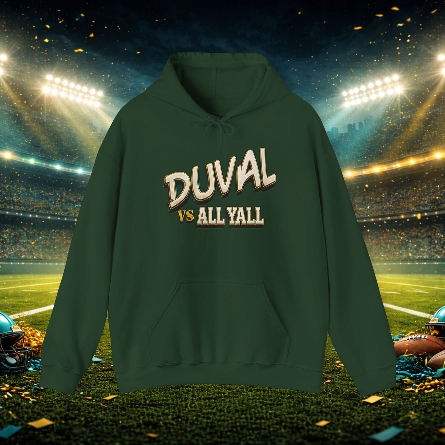 Duval vs All Y’all Hoodie — "Playoff Mode: Locked In" Football Fan Sweatshirt Printify