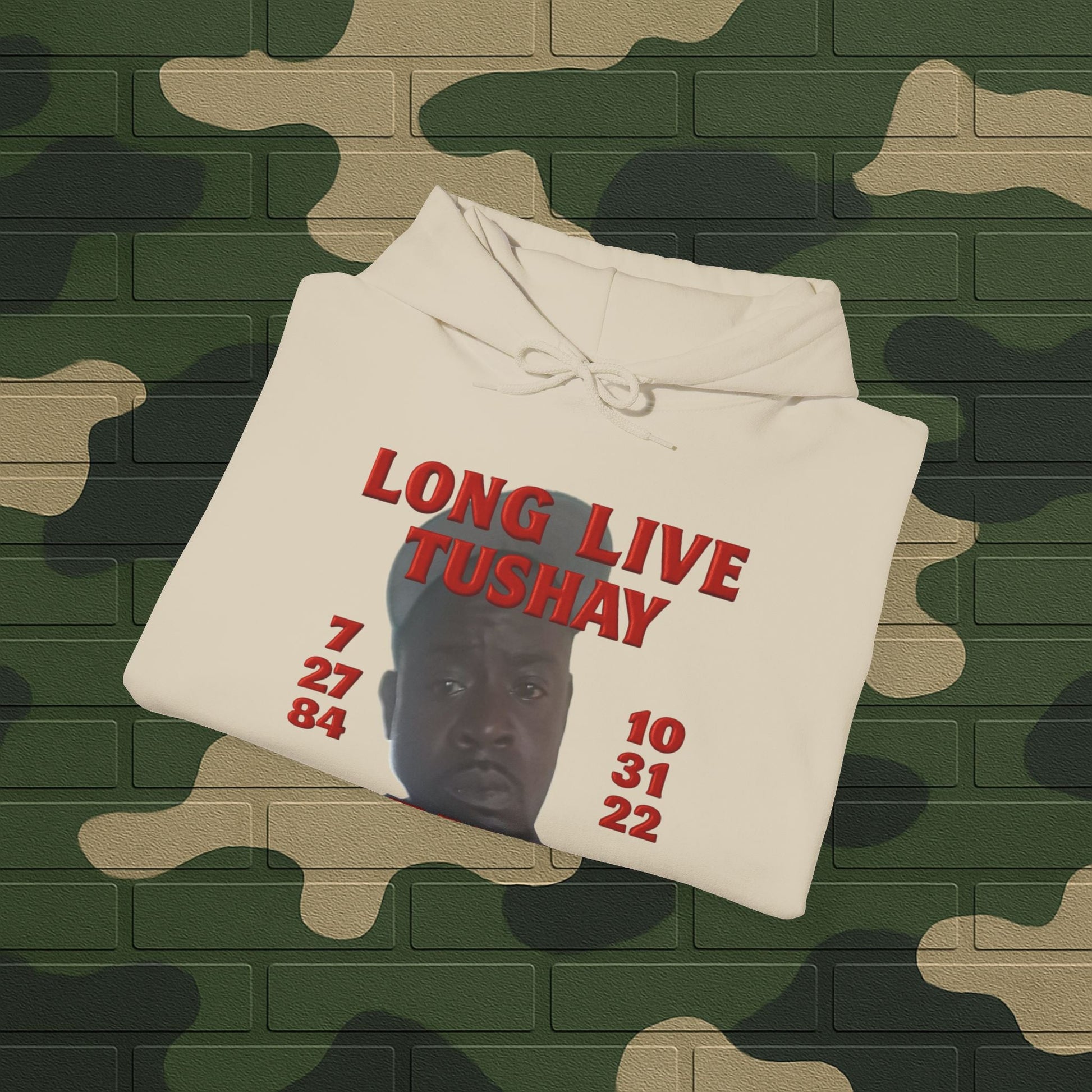 Hoodie — "Long Live Tushay" Memorial Hoodie with Lord's Prayer Back Printify