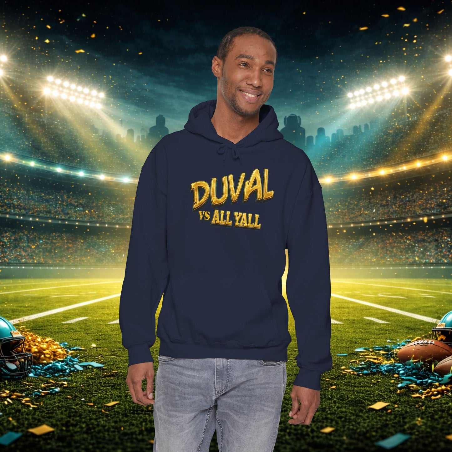Duval vs All Y’all Hoodie — "Playoff Mode: Locked In" Football Fan Sweatshirt Printify