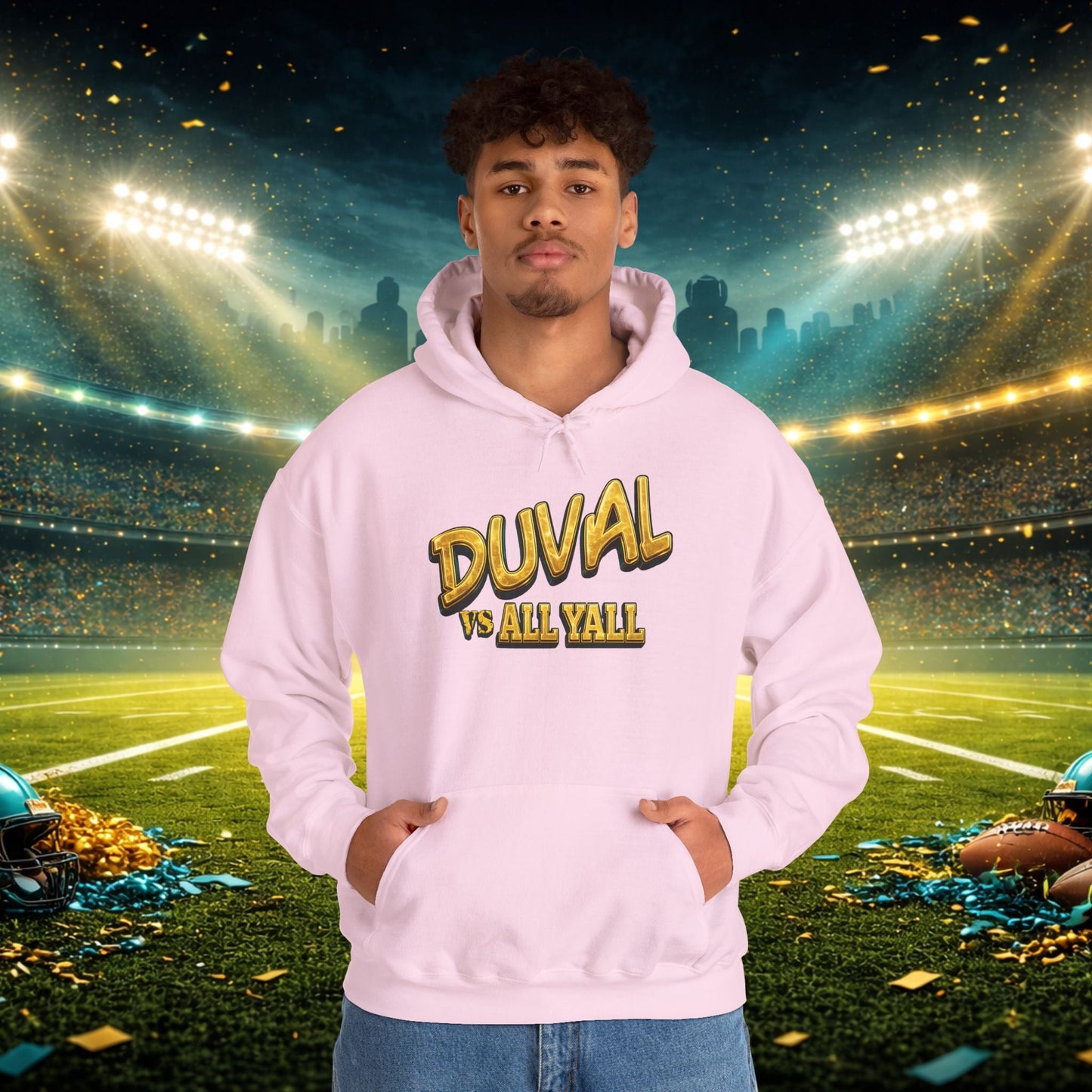 Duval vs All Y’all Hoodie — "Playoff Mode: Locked In" Football Fan Sweatshirt Printify