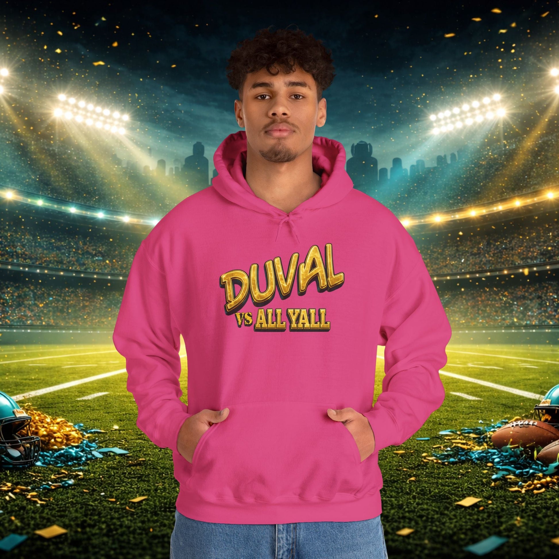 Duval vs All Y’all Hoodie — "Playoff Mode: Locked In" Football Fan Sweatshirt Printify