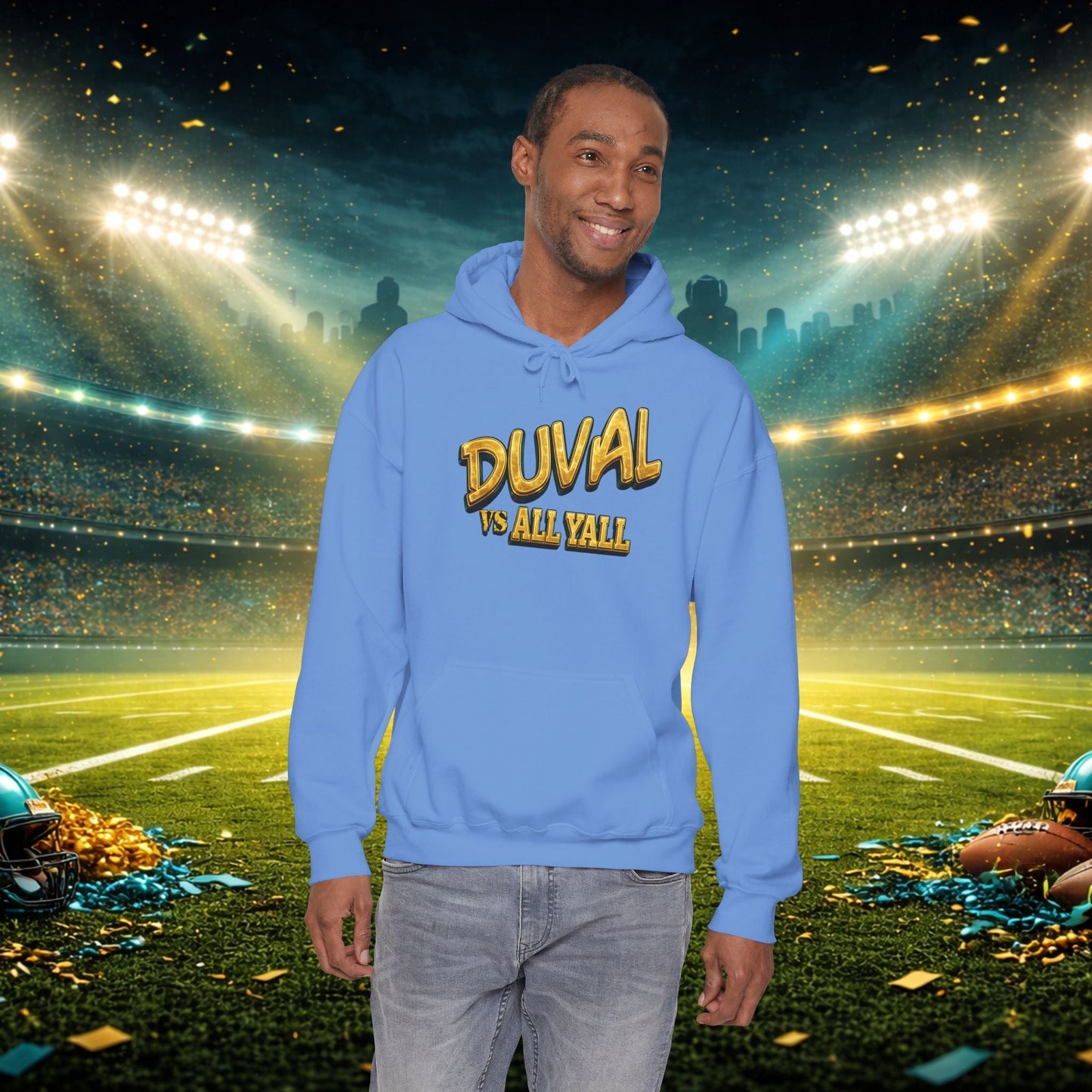 Duval vs All Y’all Hoodie — "Playoff Mode: Locked In" Football Fan Sweatshirt Printify