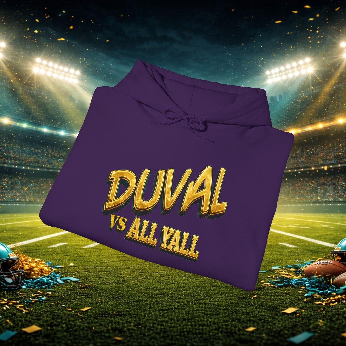 Duval vs All Y’all Hoodie — "Playoff Mode: Locked In" Football Fan Sweatshirt Printify