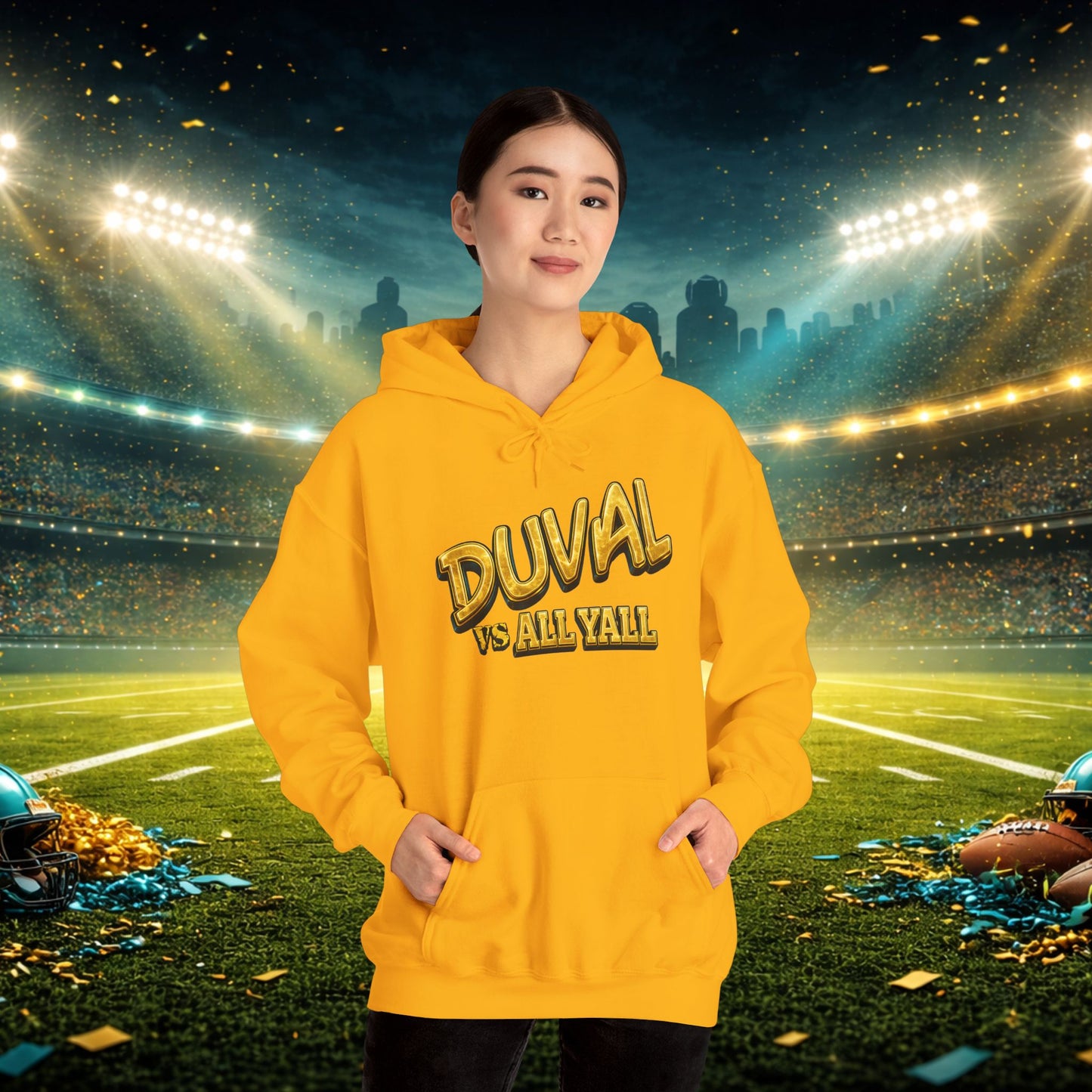 Duval vs All Y’all Hoodie — "Playoff Mode: Locked In" Football Fan Sweatshirt Printify