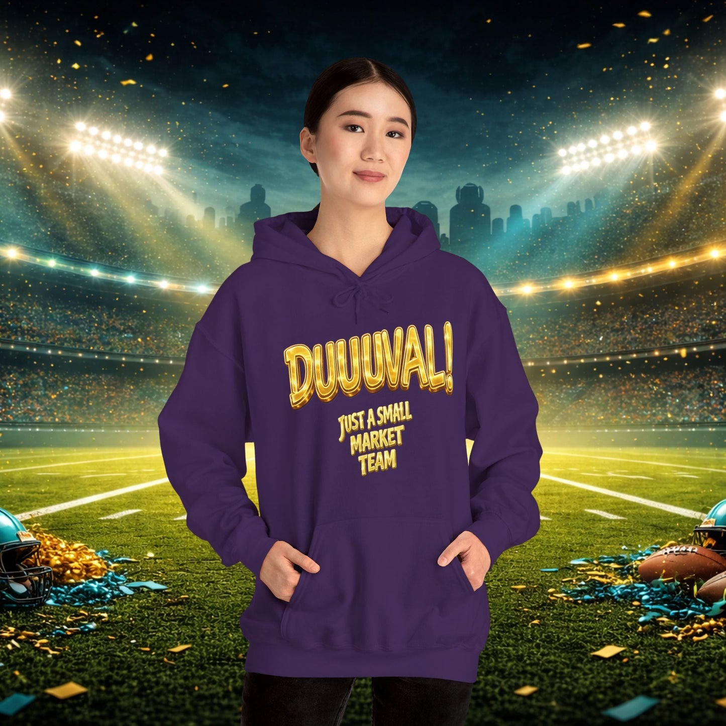Duuval! Football Hoodie — "Locked In" Small Market Pride Sweatshirt Printify