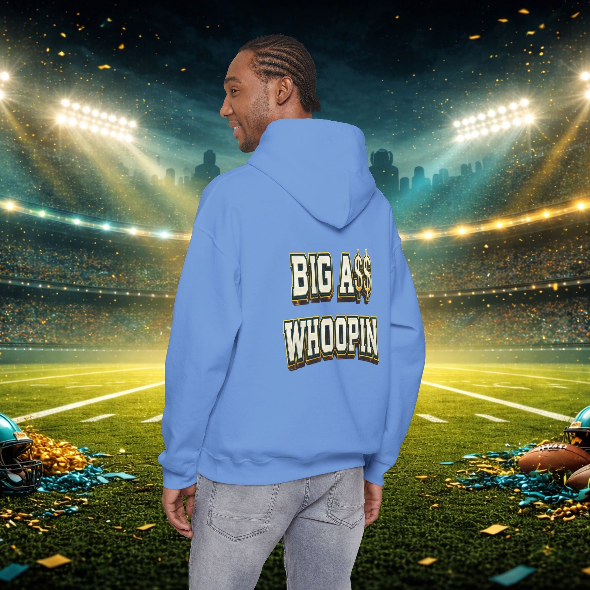 Big A Whoopin Hoodie — "Just a Small Market Team" Football Fan Sweatshirt Printify