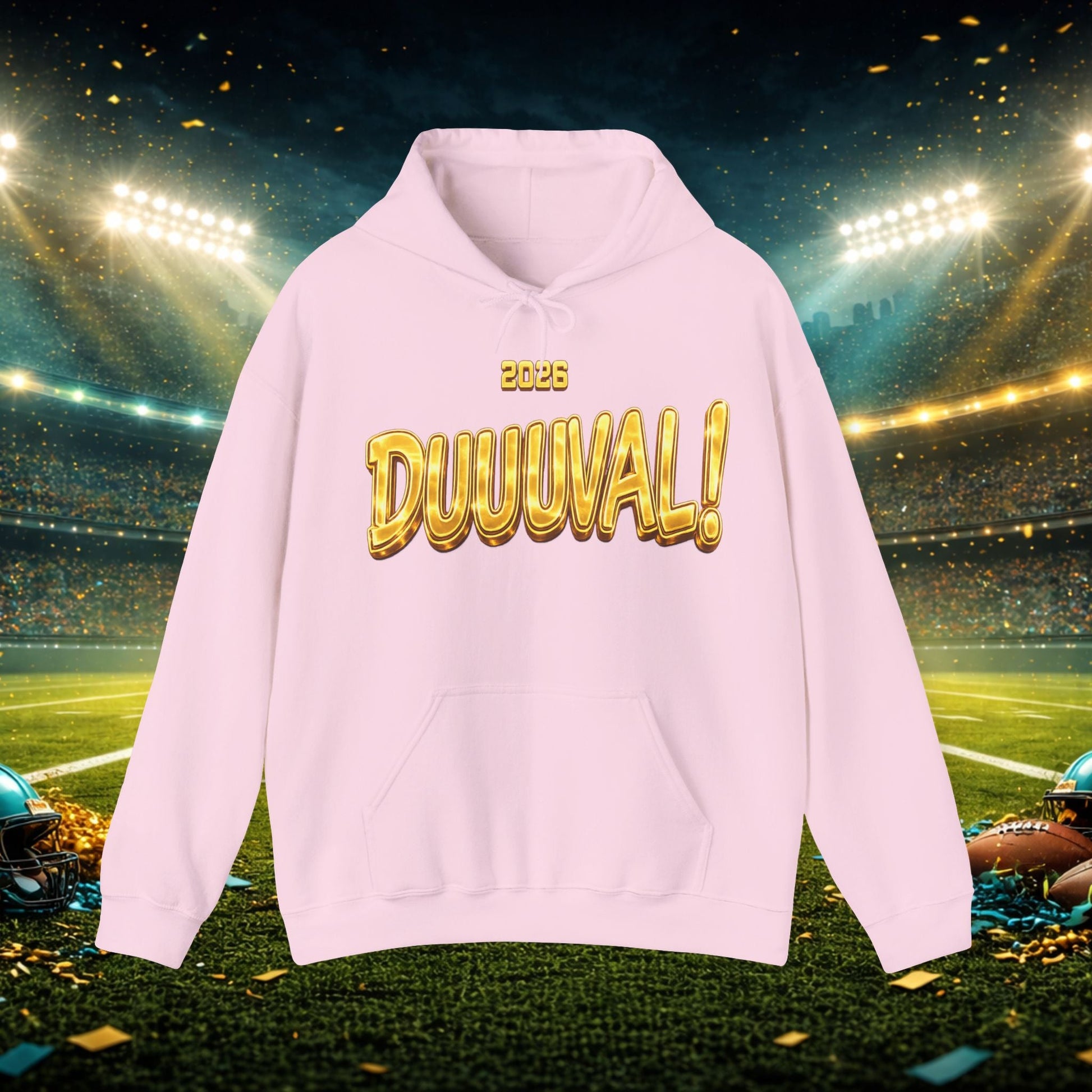 DUUUVAL Football Hoodie – "Locked In, Hunt Every Down" Team Pride Sweatshirt Printify