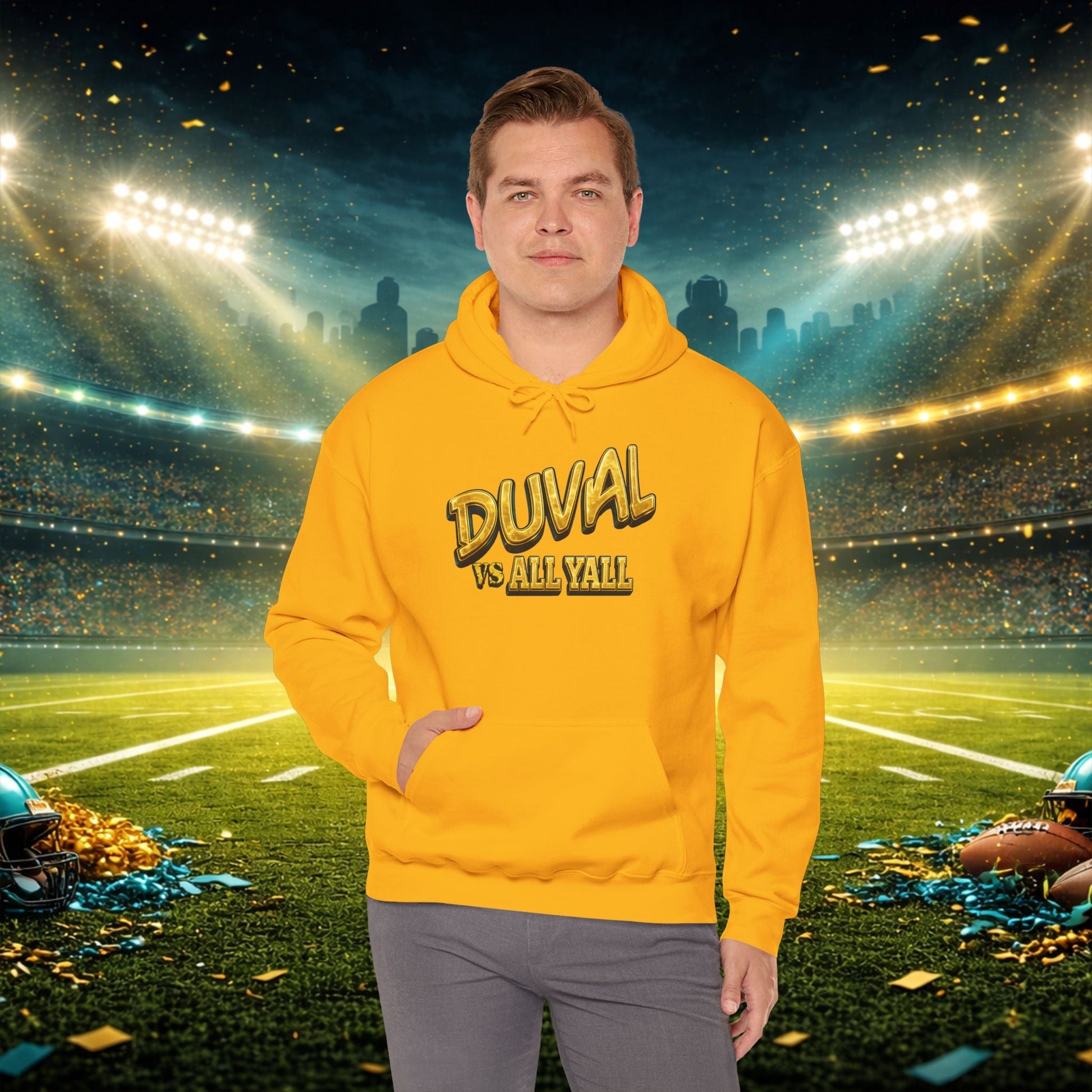 Duval vs All Y’all Hoodie — "Playoff Mode: Locked In" Football Fan Sweatshirt Printify