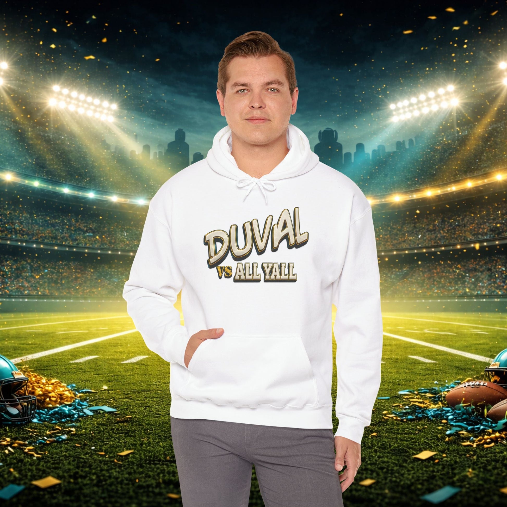Duval vs All Y’all Hoodie — "Playoff Mode: Locked In" Football Fan Sweatshirt Printify
